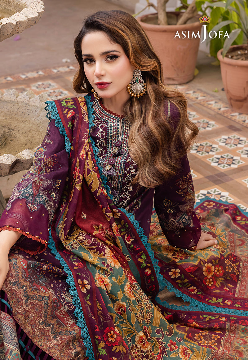AJRW-06 DESIGNERS STITCHED EMBROIDERED PREMIUM WINTER COTTON 3 PCS