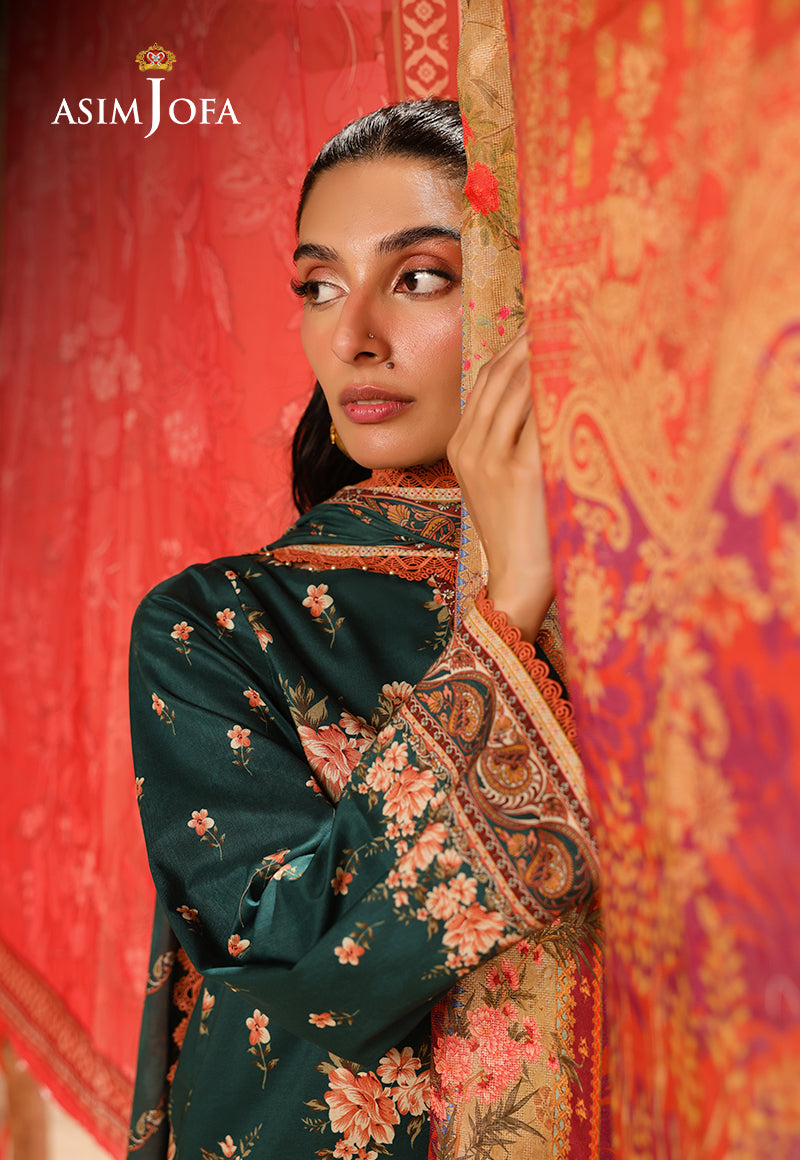 AJUBUD-14 Printed Lawn Stitched 3 PCS