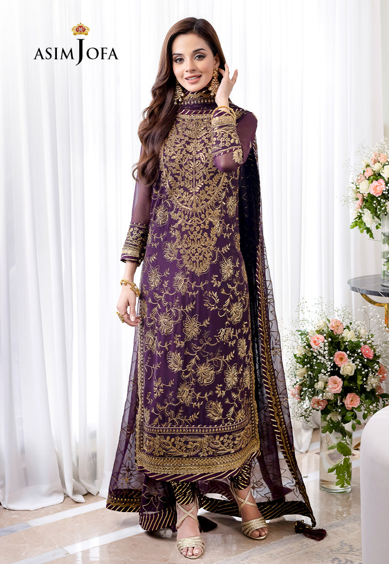 Ajjm-06 Designers Stitched Embroidered Chiffon 3 Pcs