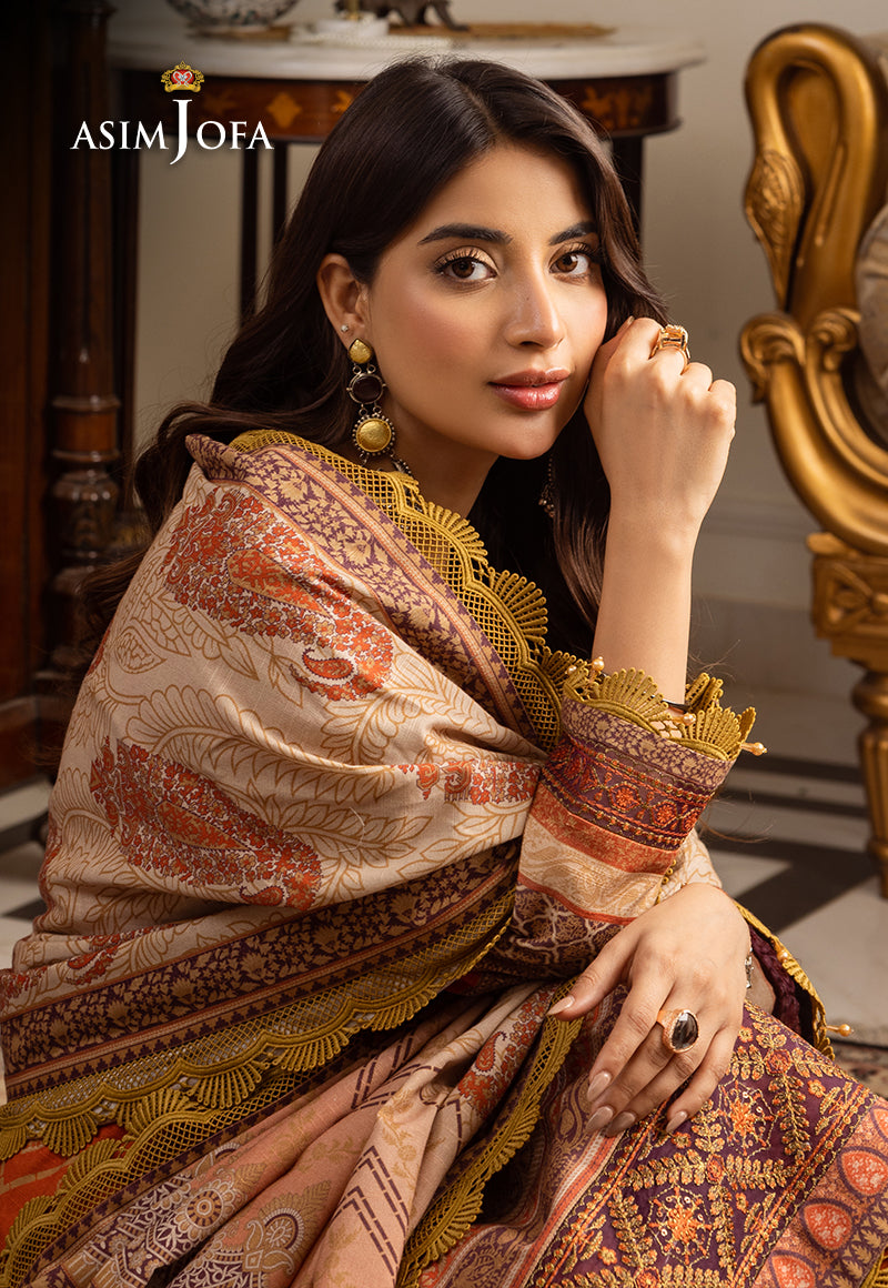Ajiw-12 Embroidered Khaddar 3 Pcs