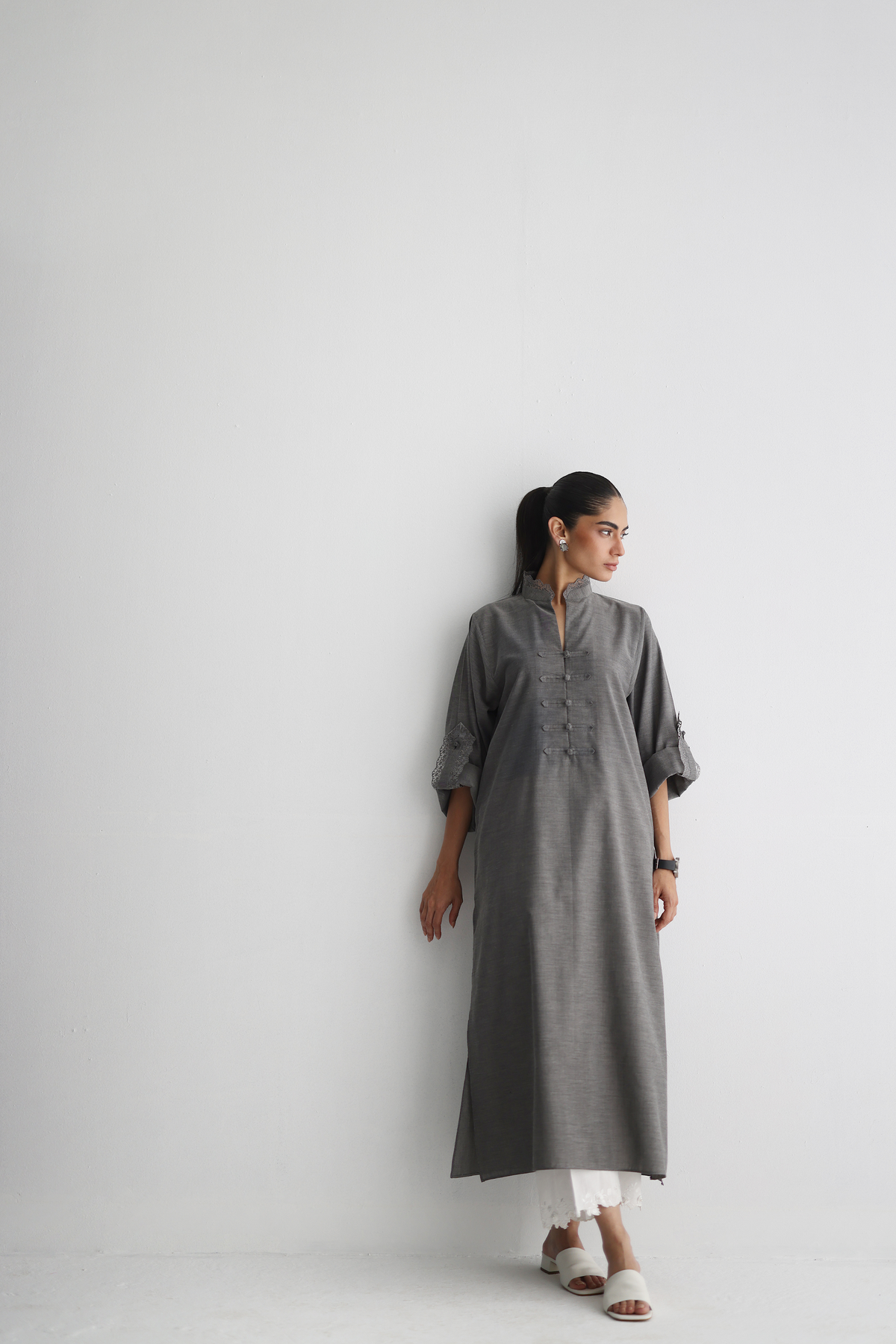 Steel Grey - Pánkòu Knot Kurta