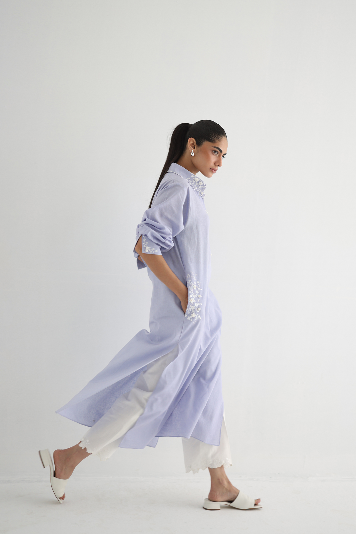 Lavender - Embroidered Shirt
