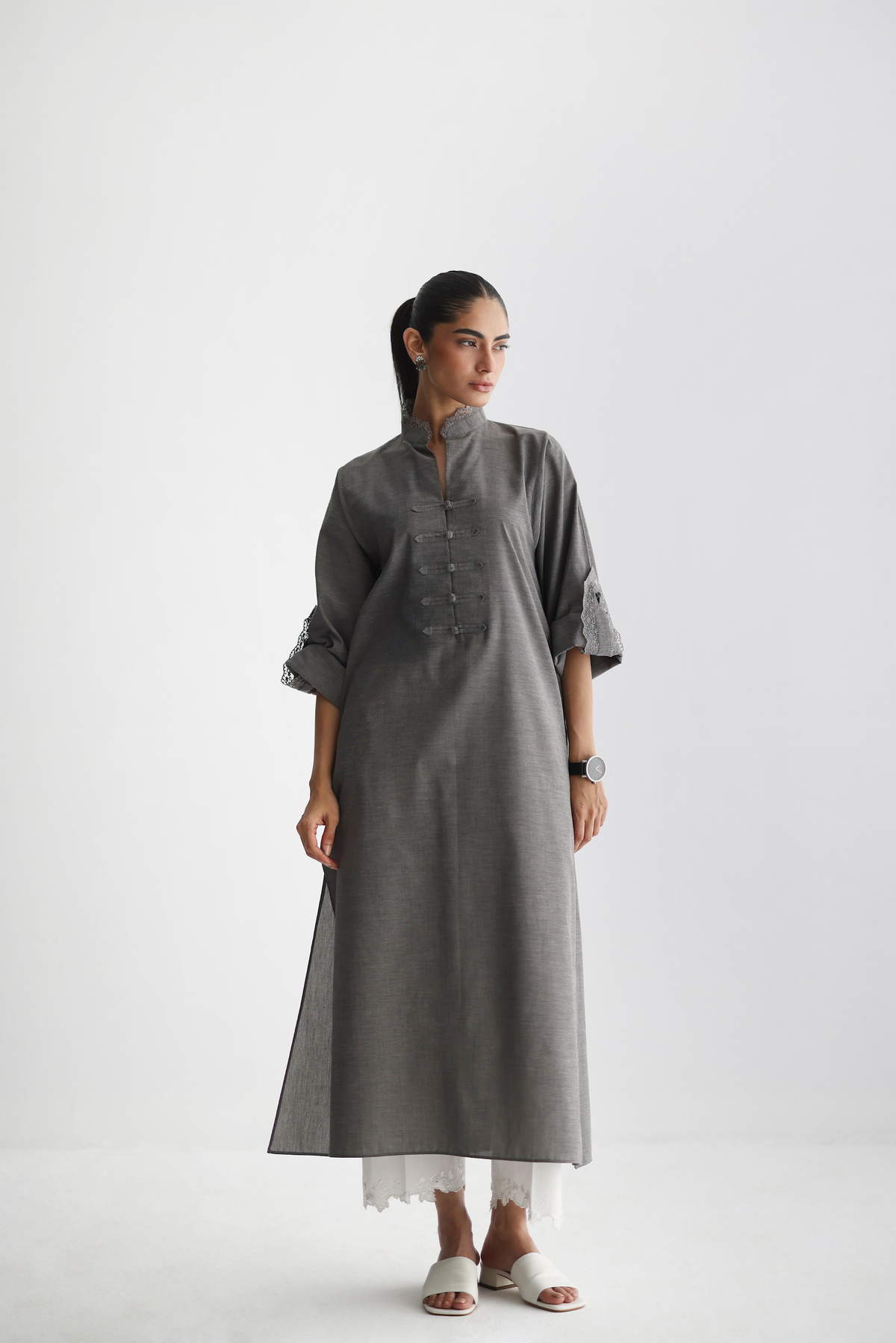 Steel Grey - Pánkòu Knot Kurta