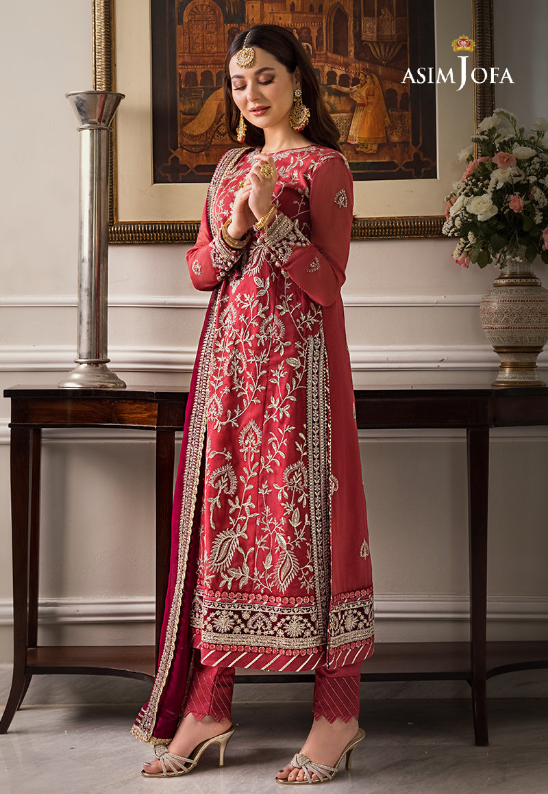 AJULSC-08 Embroidered Raw Silk Unstitched 3 Pcs