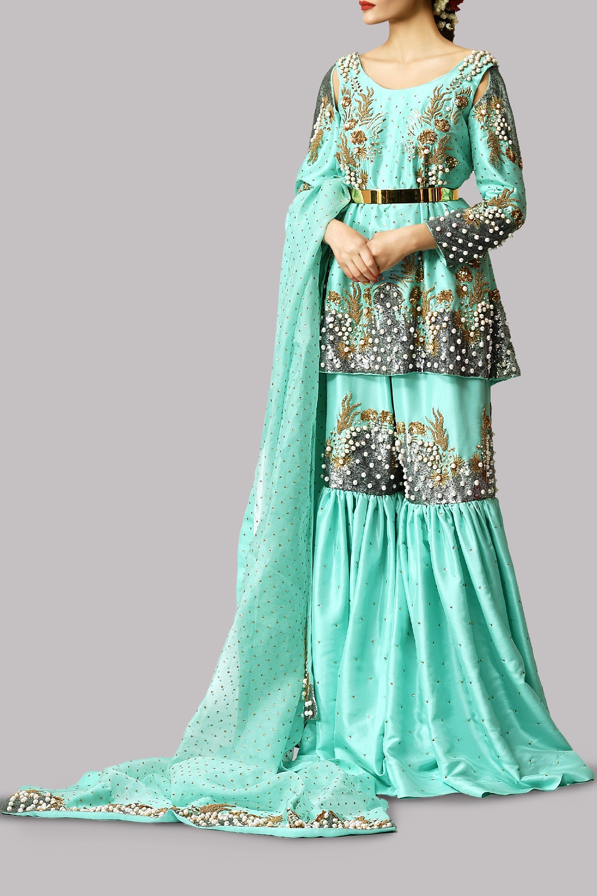 Leisure Time Embellished Gharara Set