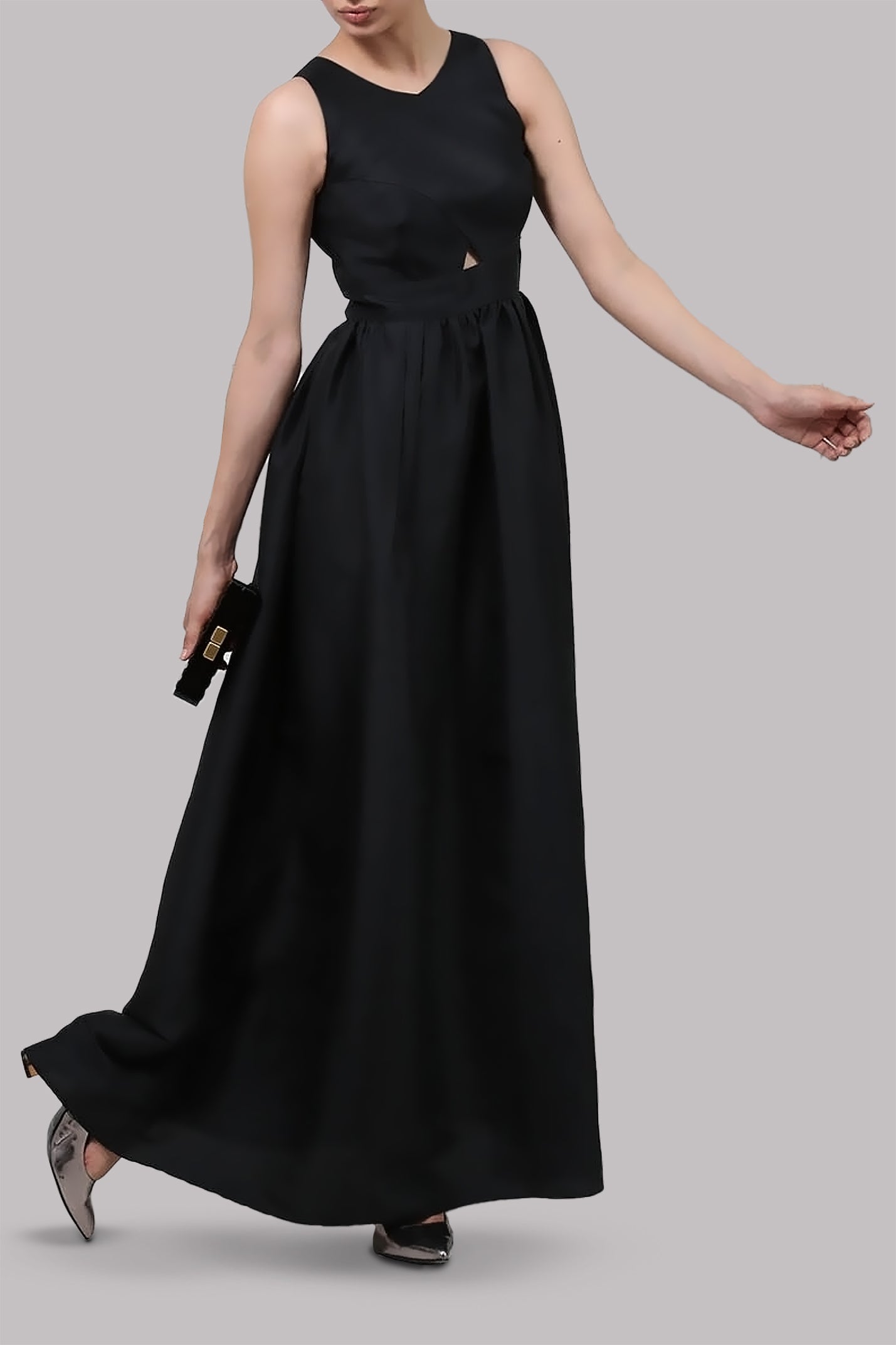Black Cutout A-Line Dress