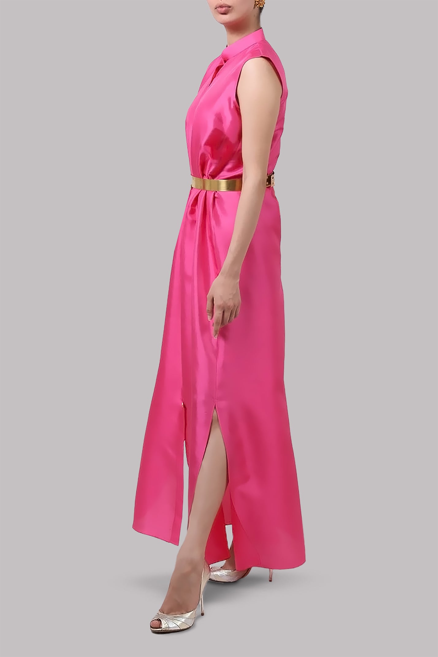 Diva Pink Button-Down Maxi