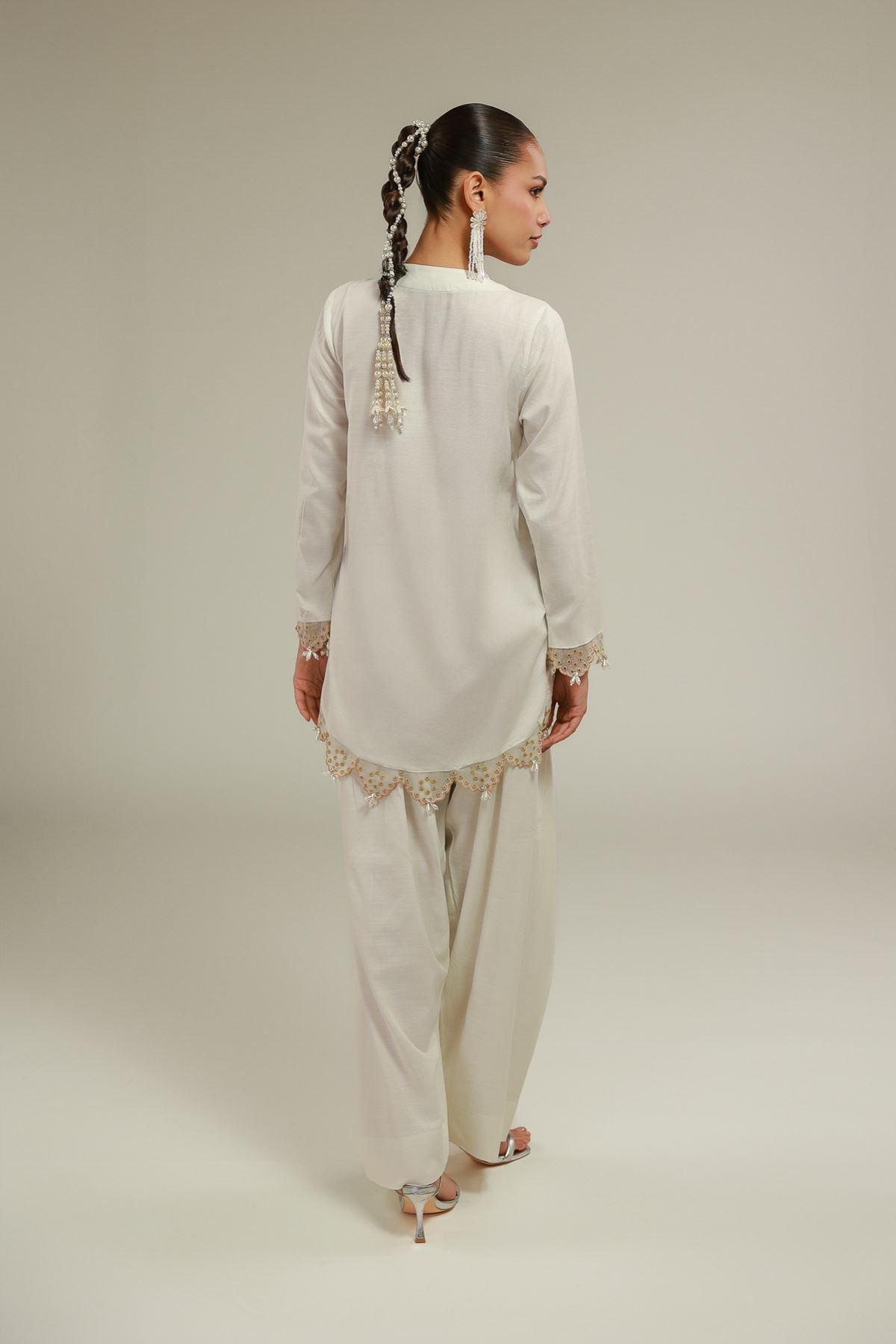 Floral V-Neck Kurta