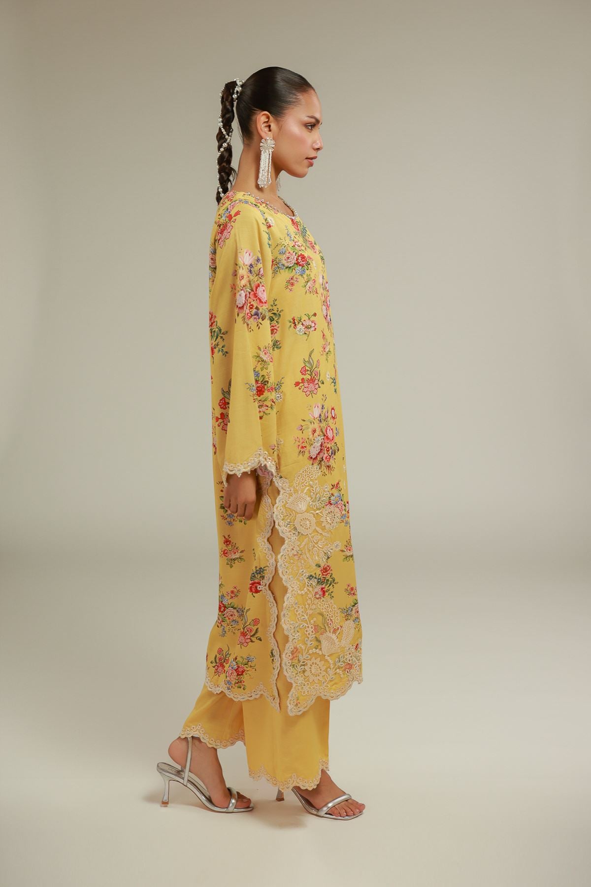 Floral Lace Kurta