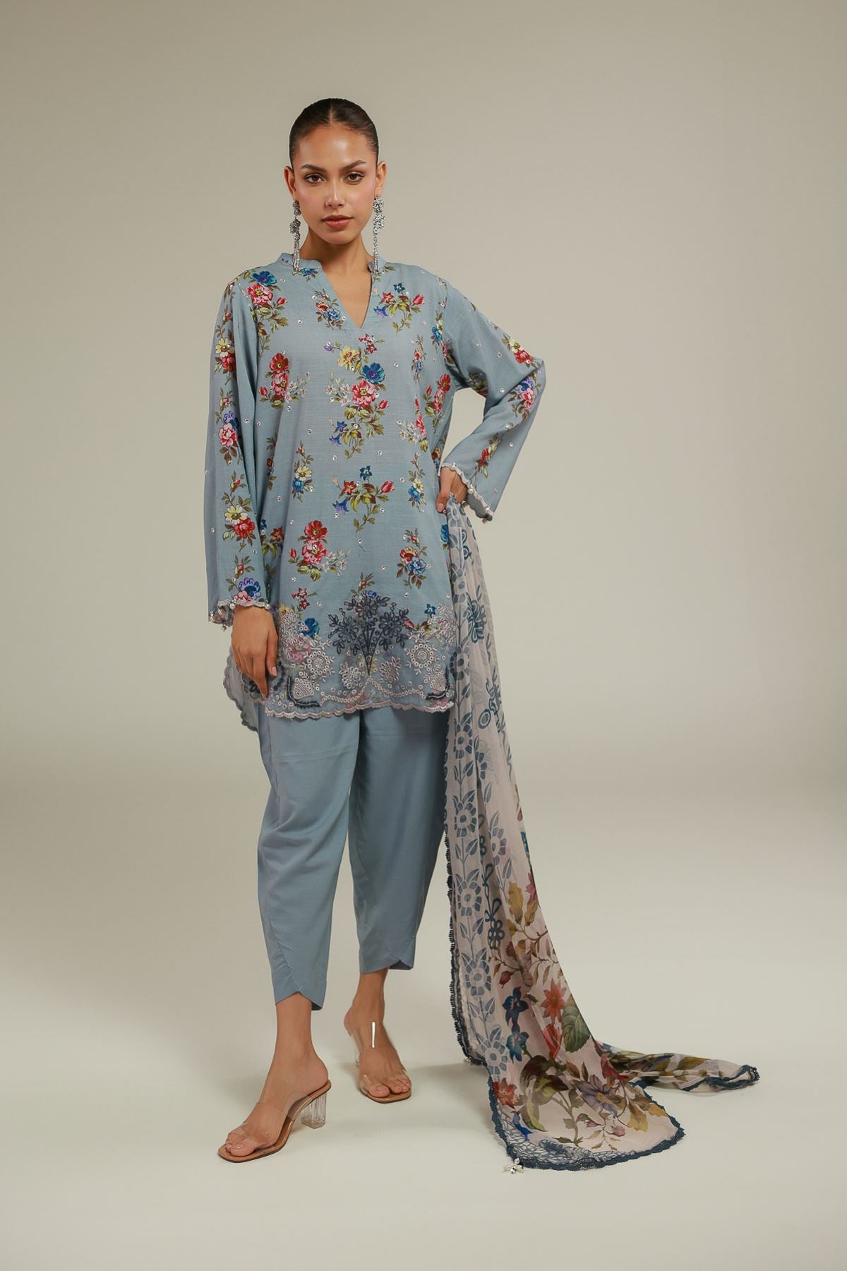 Blue Silk Pants