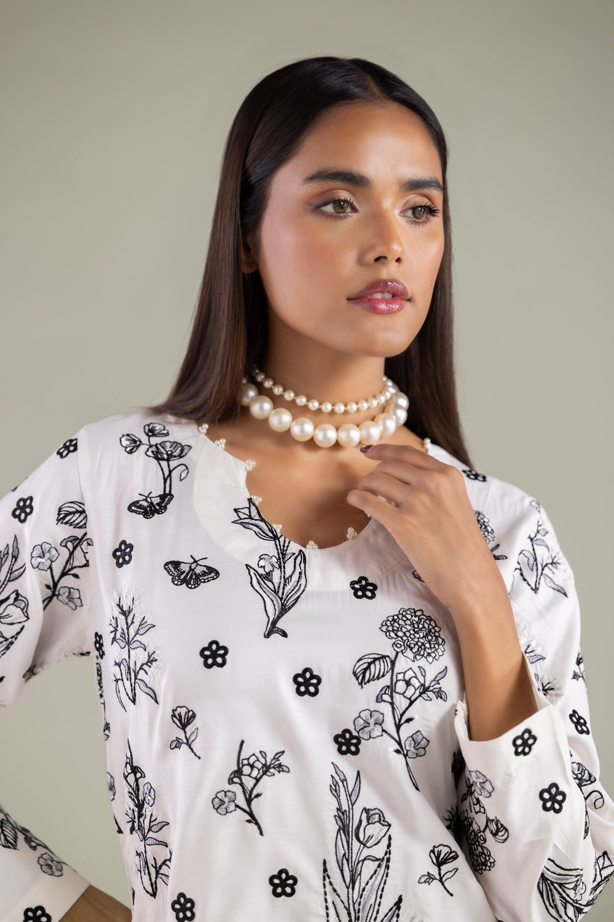 Floral Scalloped Kurta
