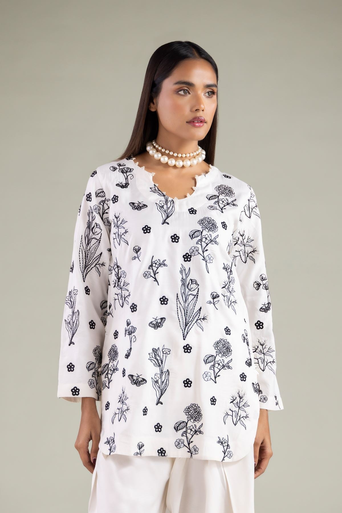 Floral Scalloped Kurta