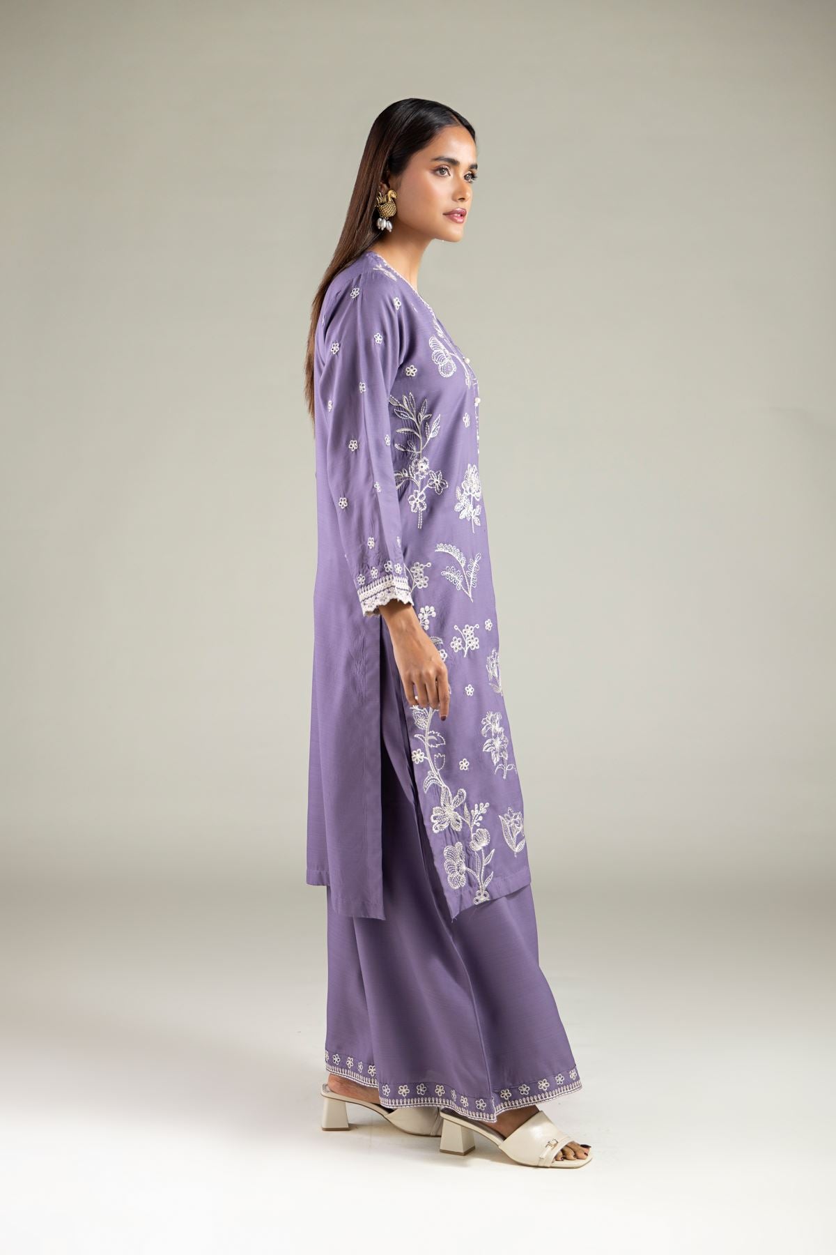 Floral V-Neck Kurta
