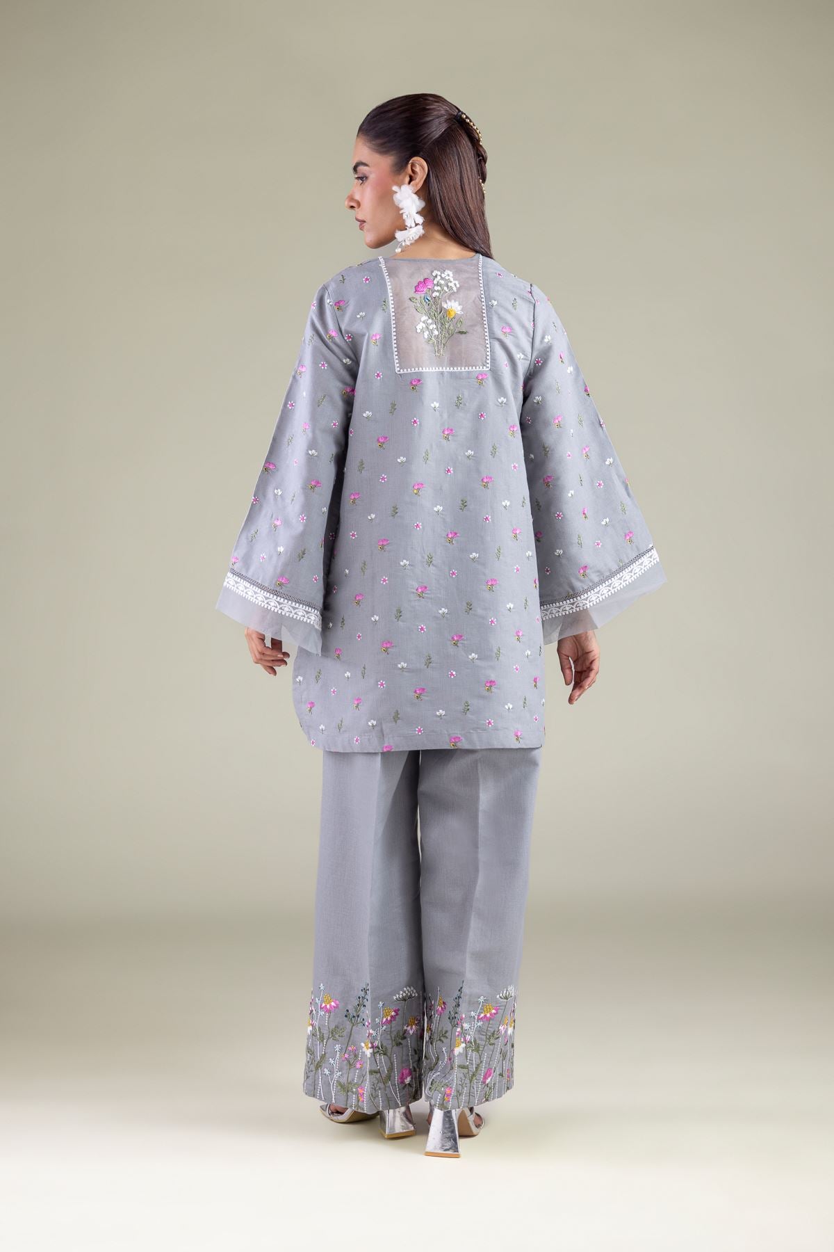 Floral V-Neck Kurta