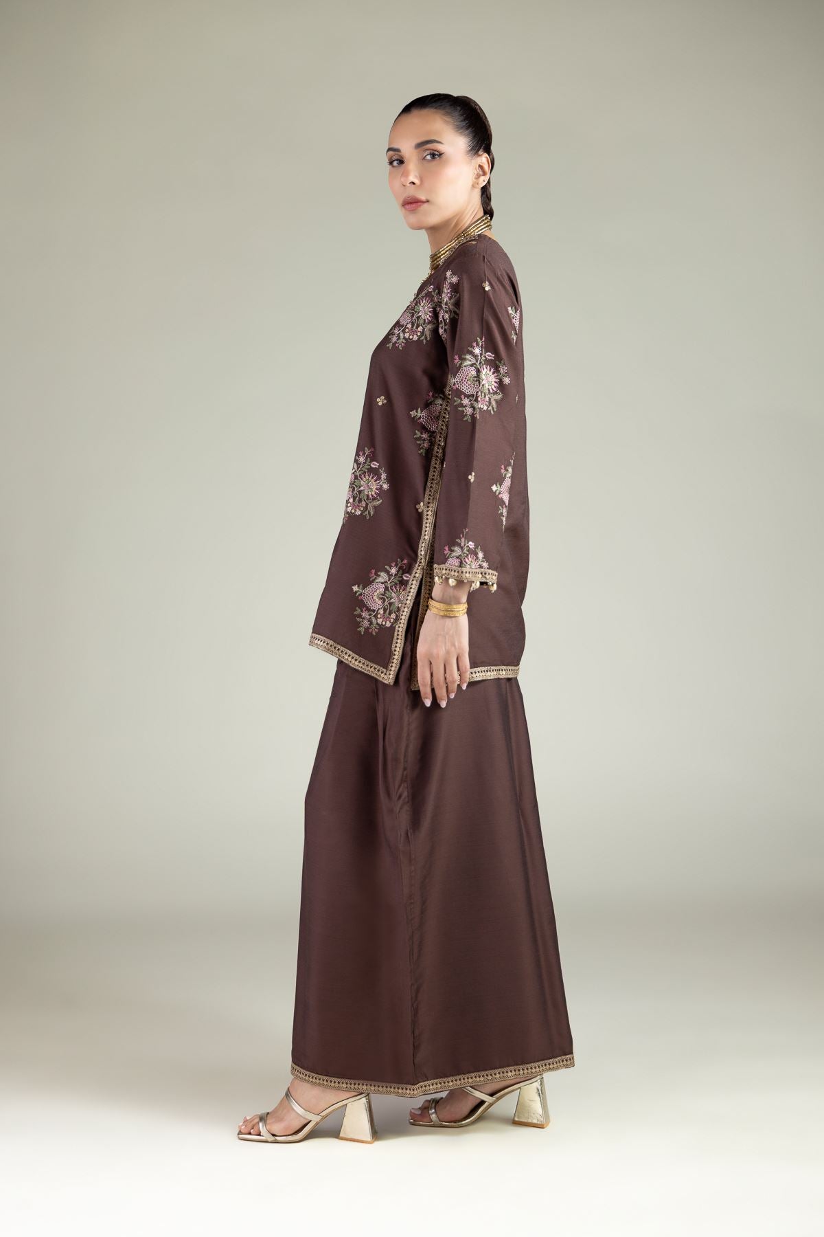 Floral V-Neck Kurta