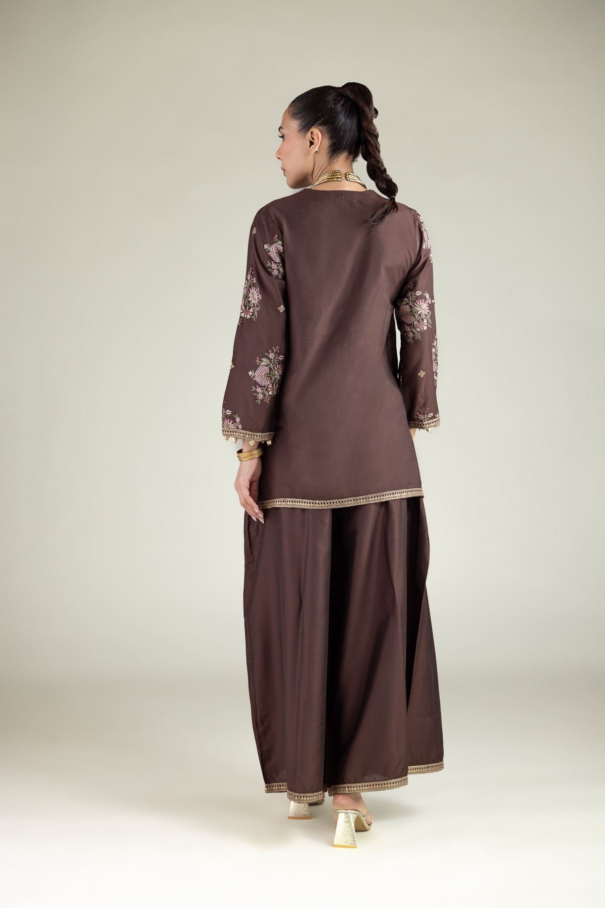 Floral V-Neck Kurta