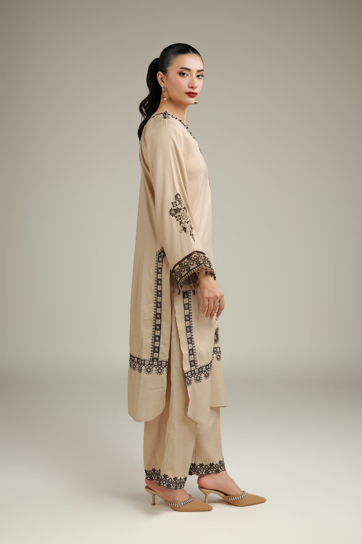Geometric Silk Kurta
