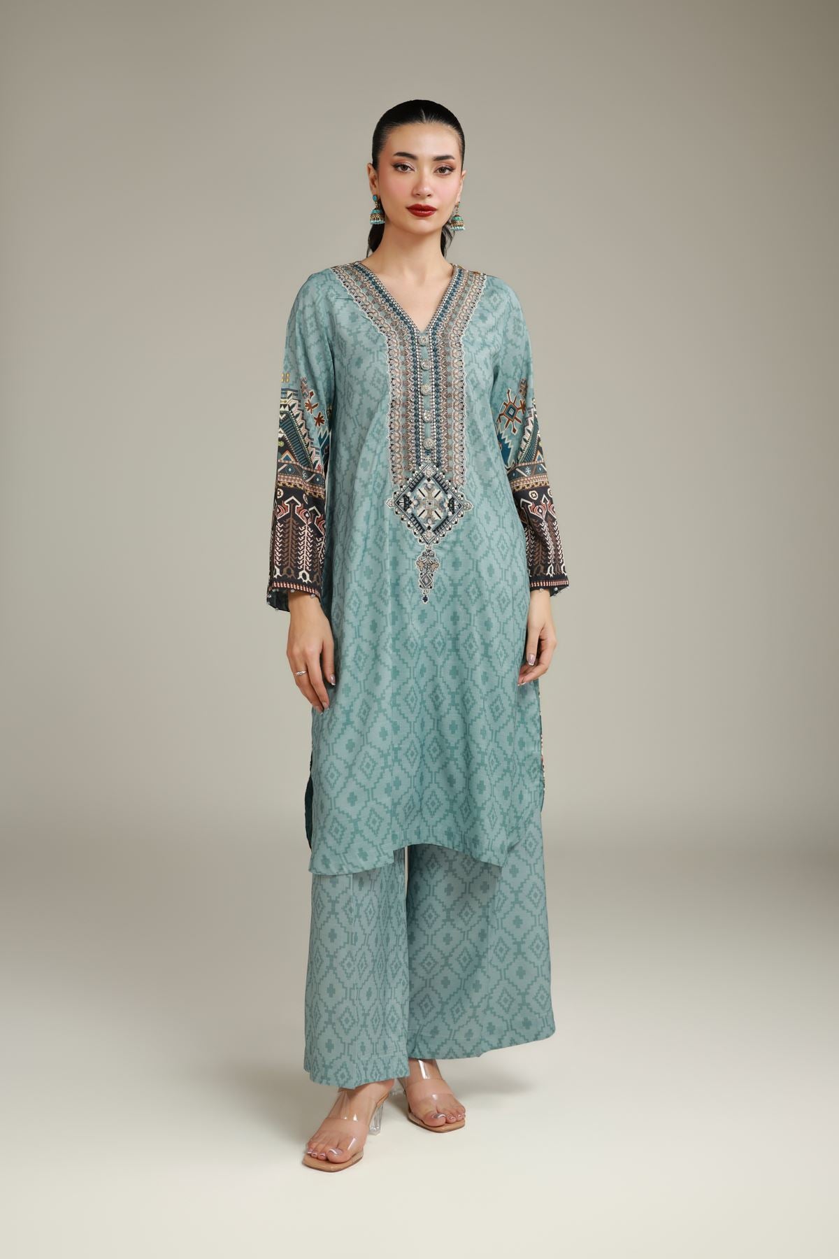 Teal Longline Kurta