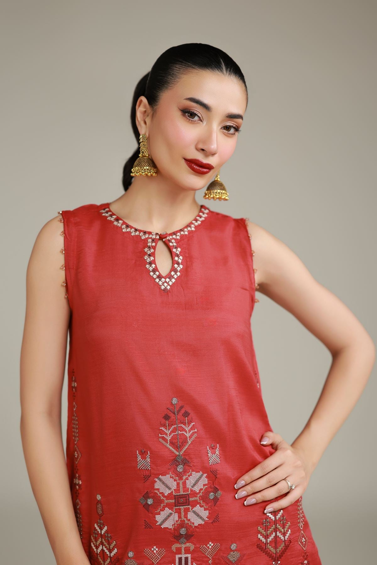 Printed Rust Kurta