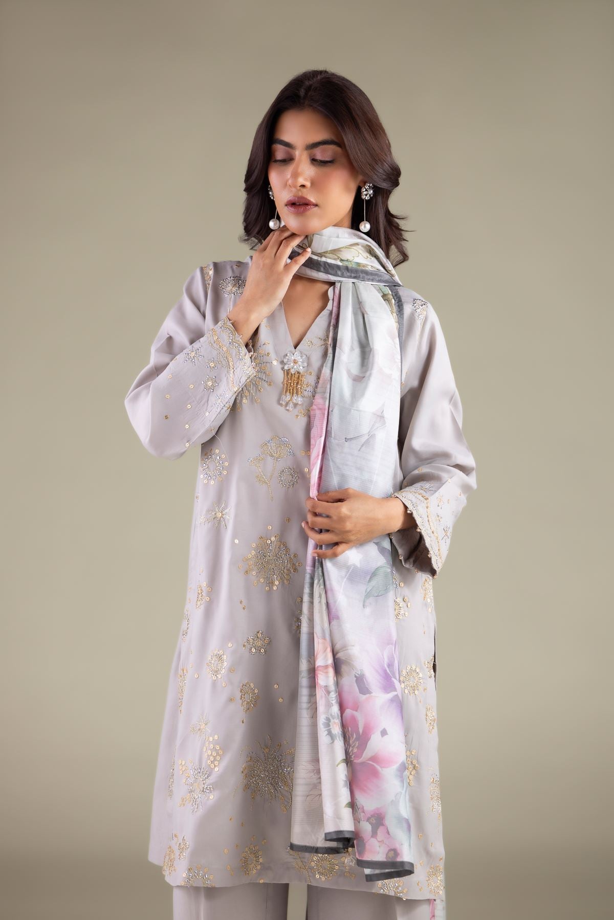 Floral Draped Dupatta