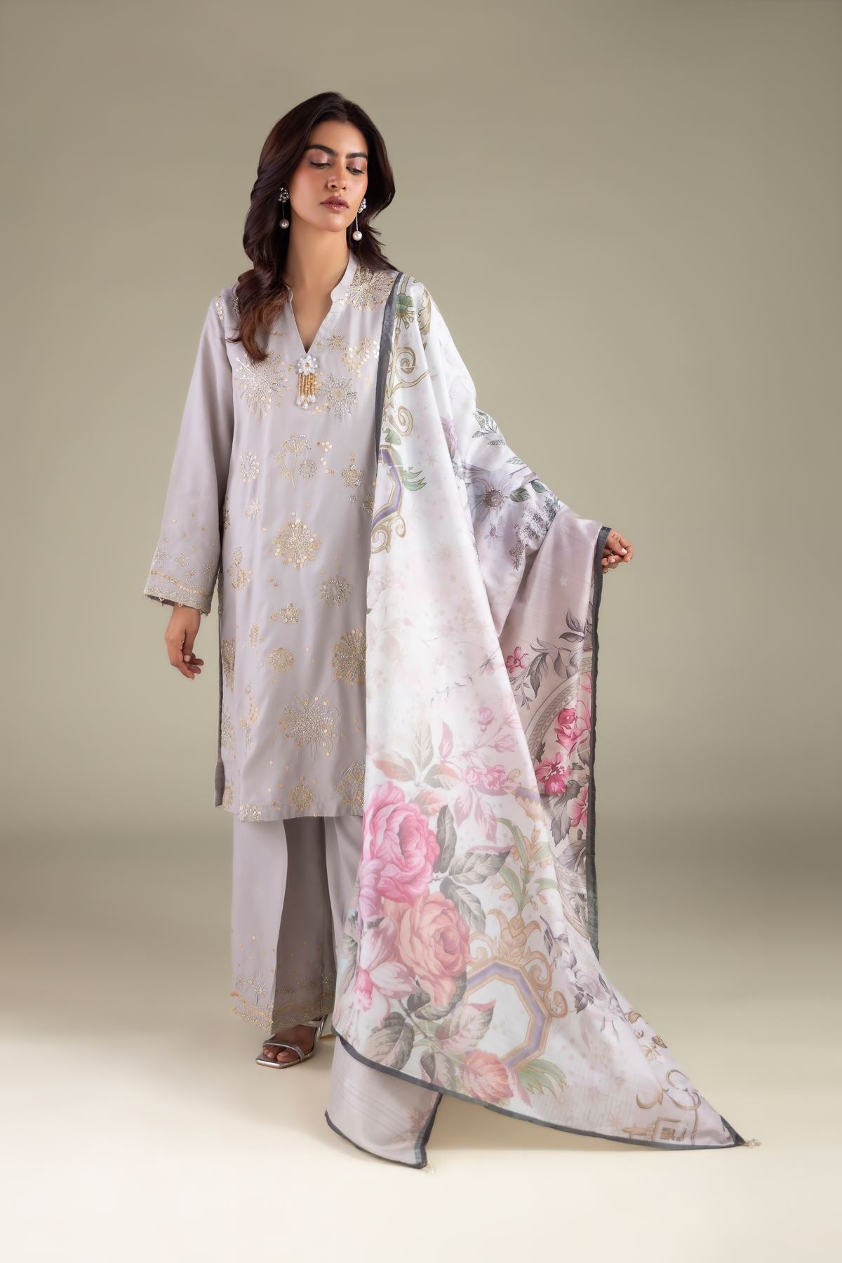 Floral Draped Dupatta