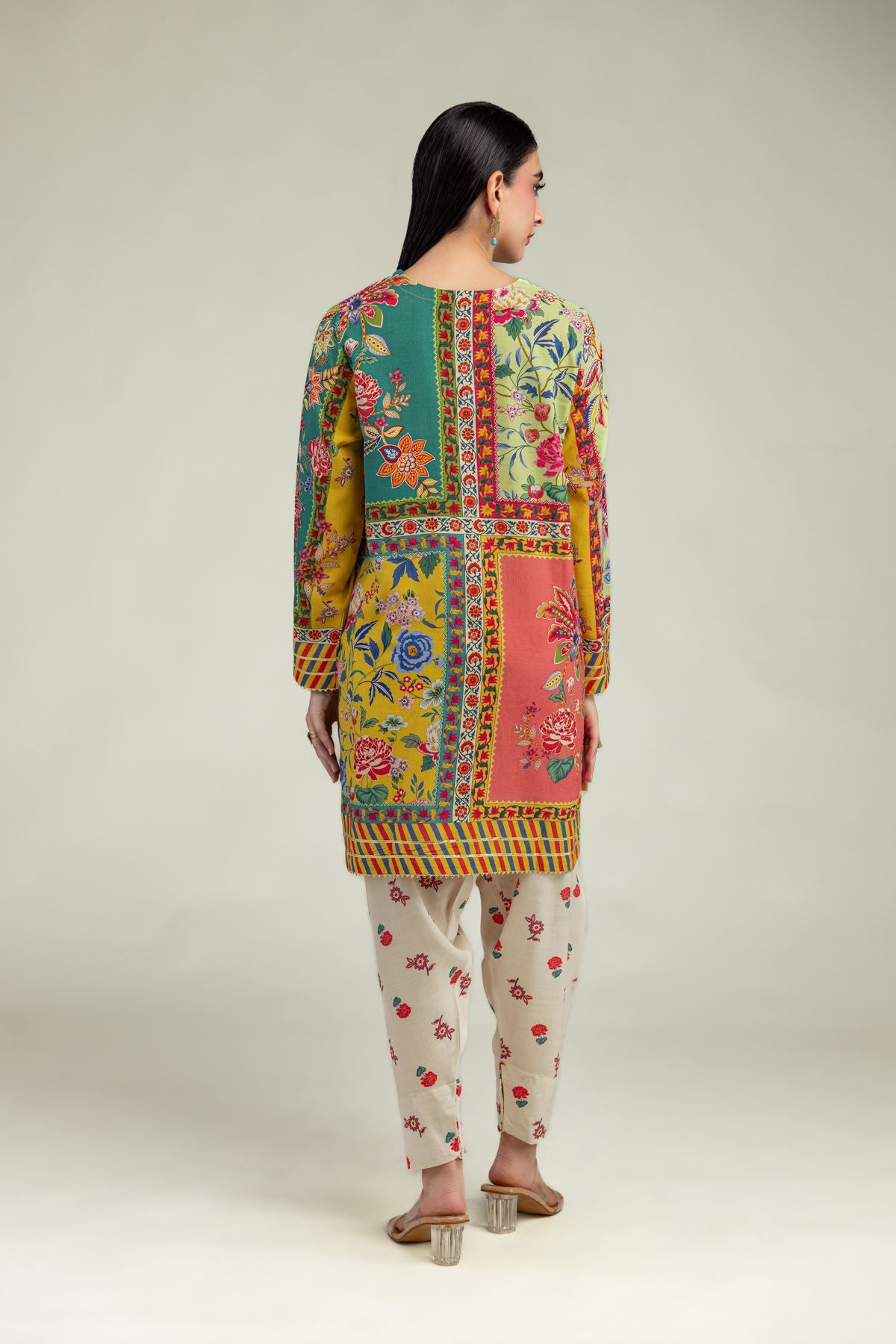 Floral Silk Kurta