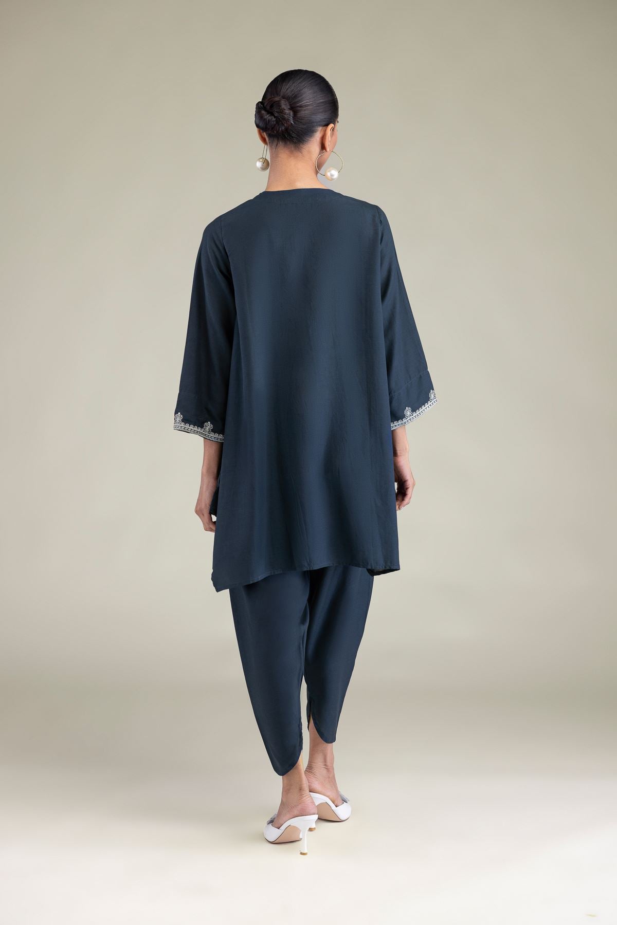 Floral Navy Kurta