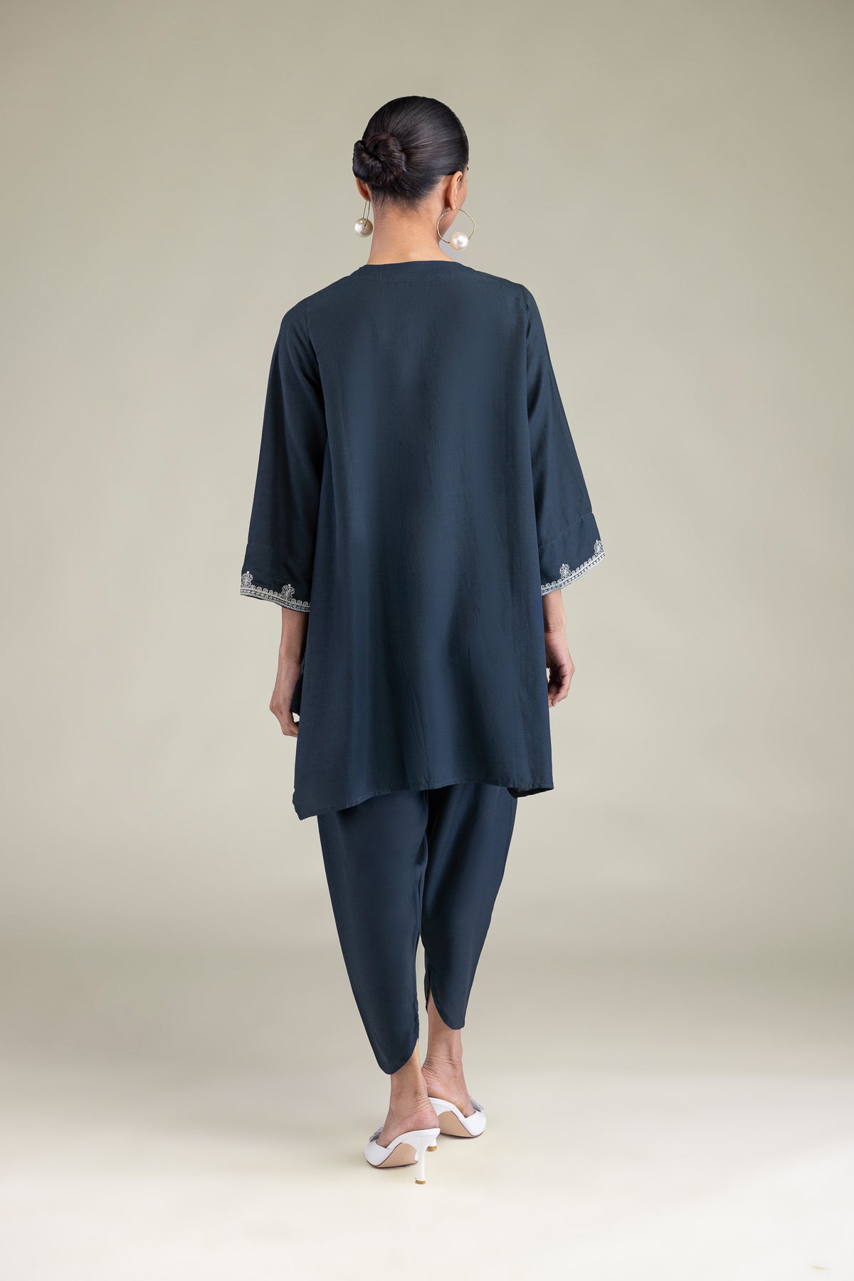 Floral Navy Kurta