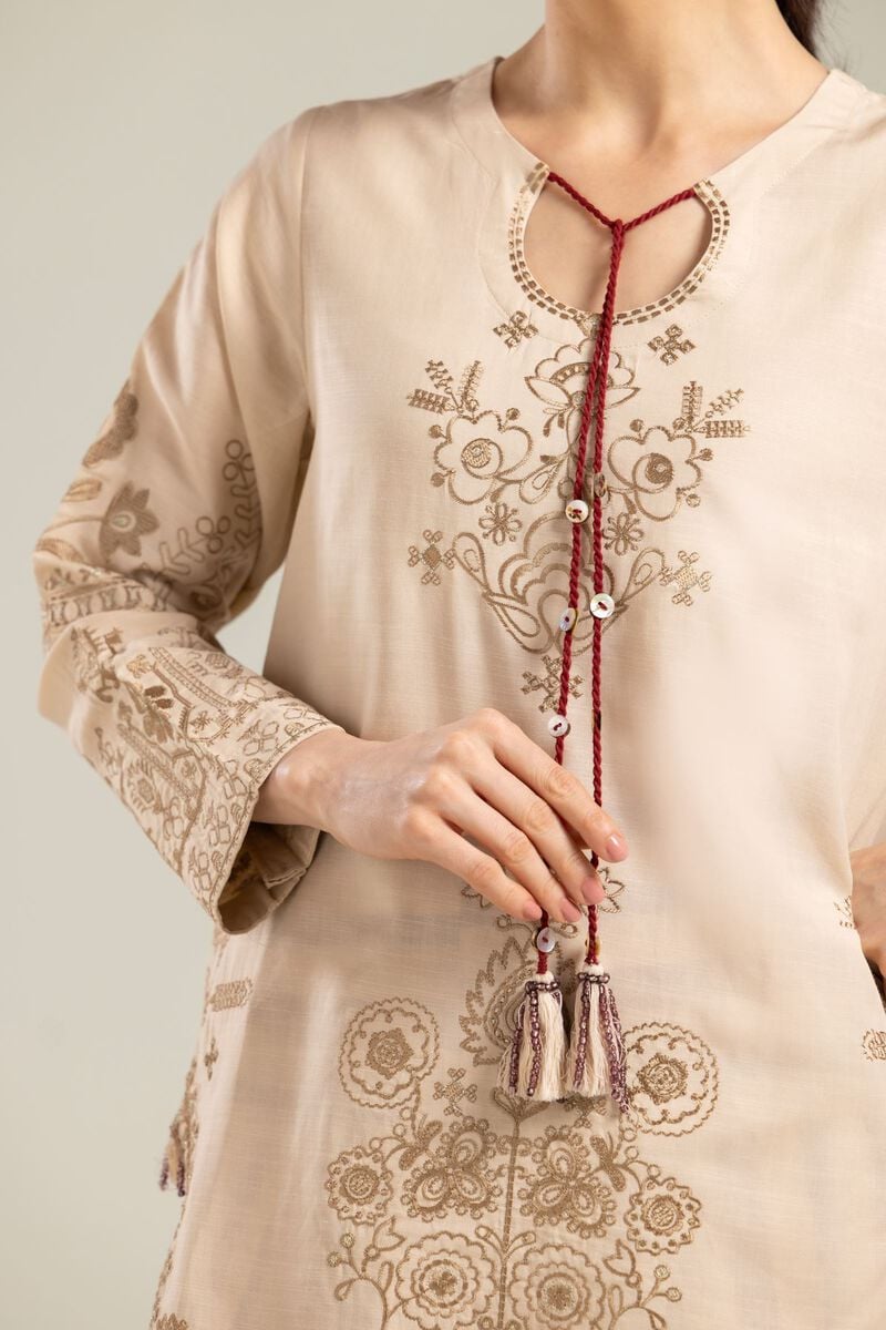 Floral Beige Kurta
