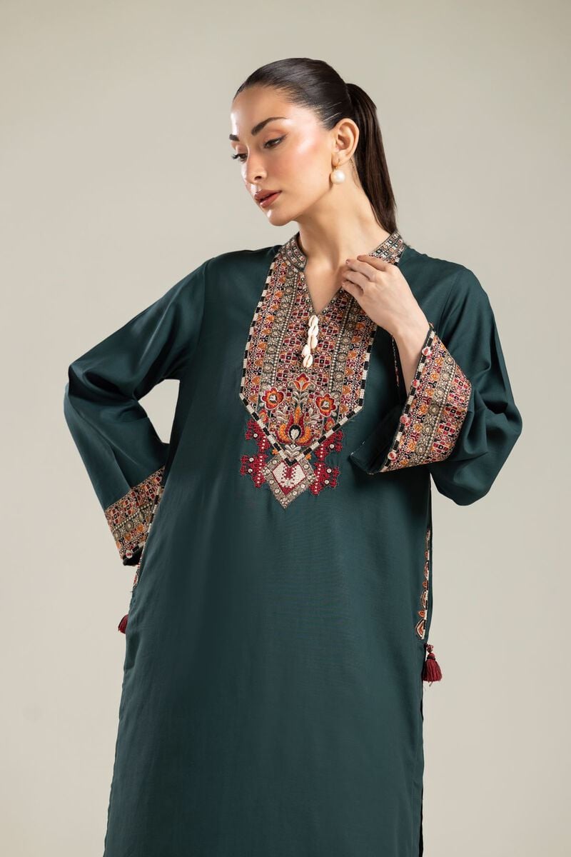 Green Longline Kurta