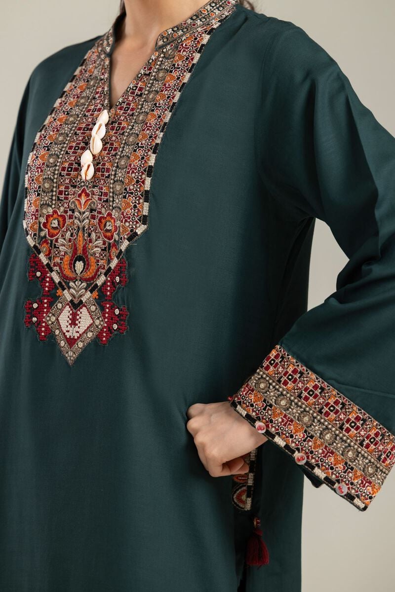 Green Longline Kurta