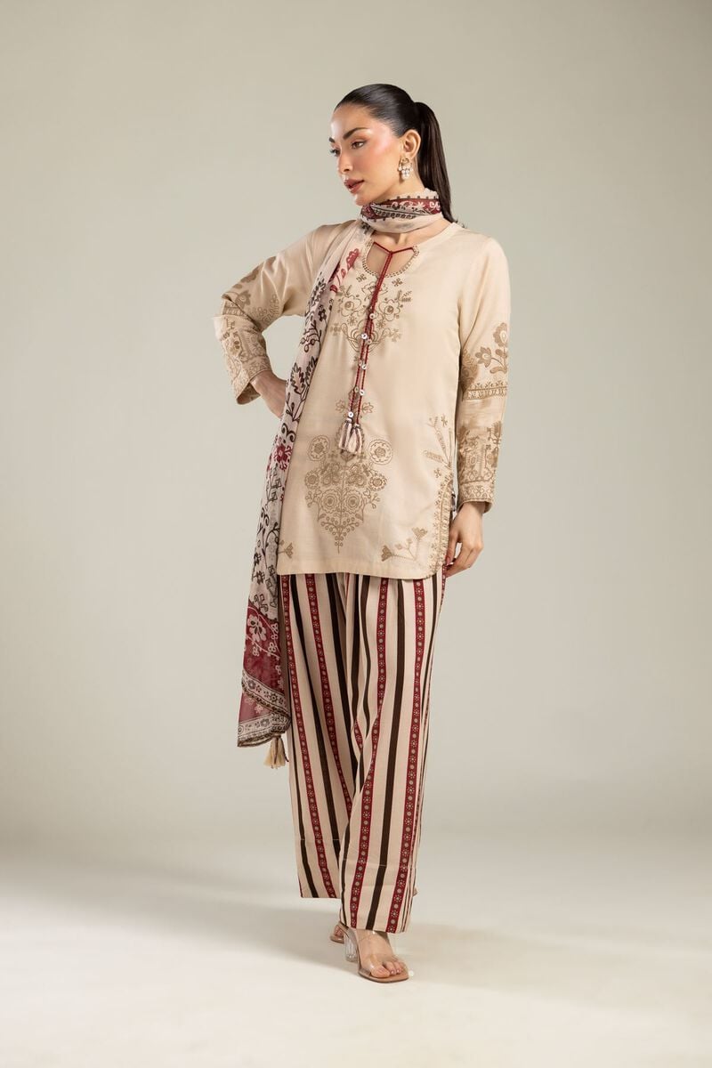 Beige Silk Shalwar