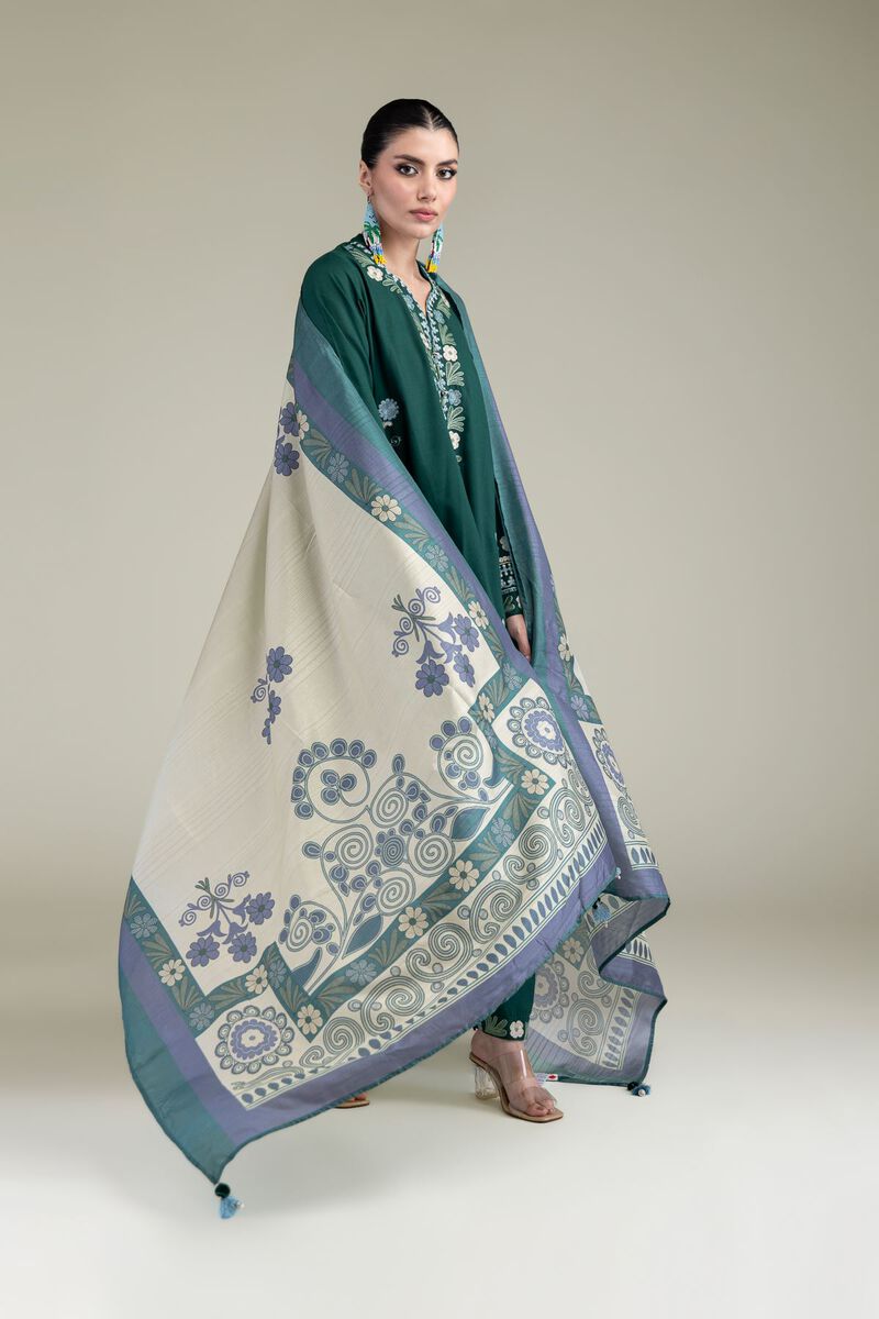 Floral Silk Dupatta