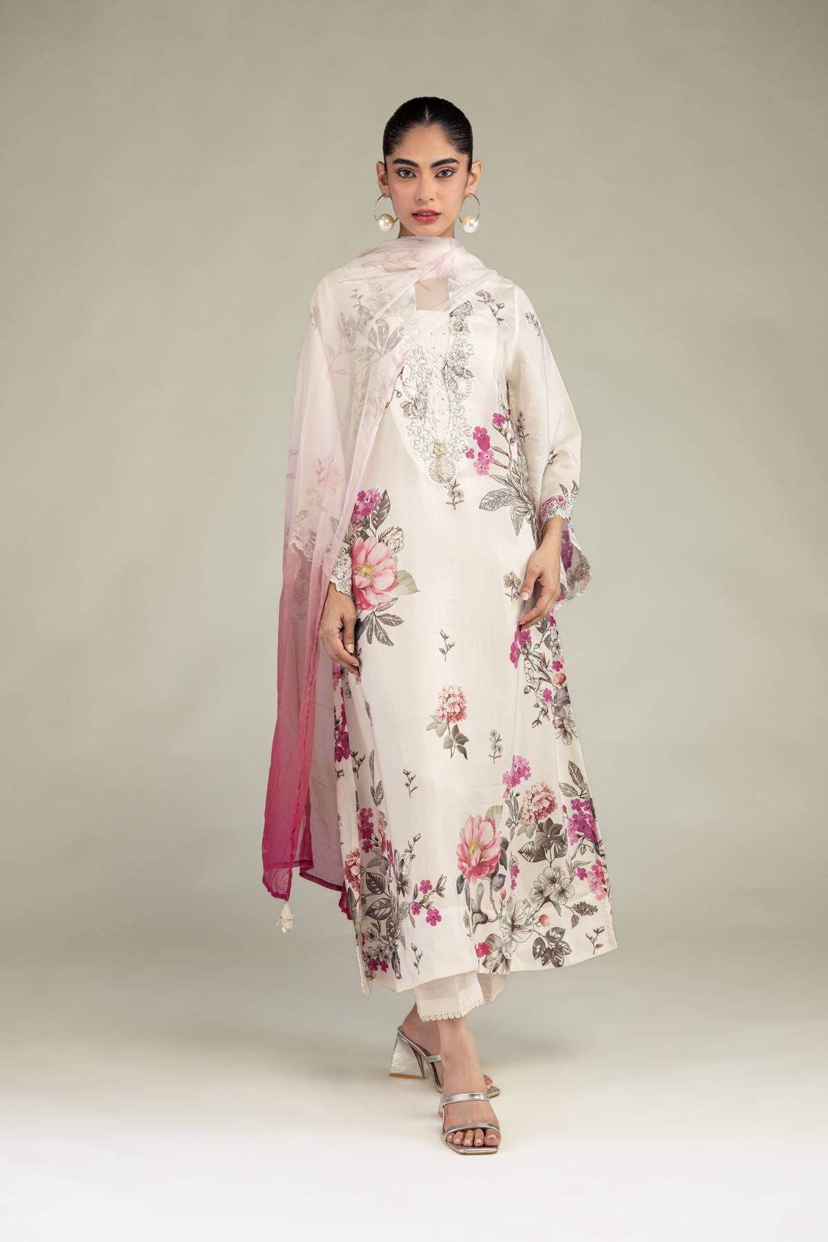 Pink Chiffon Dupatta
