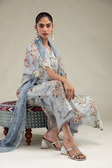 Blue Viscose Pants
