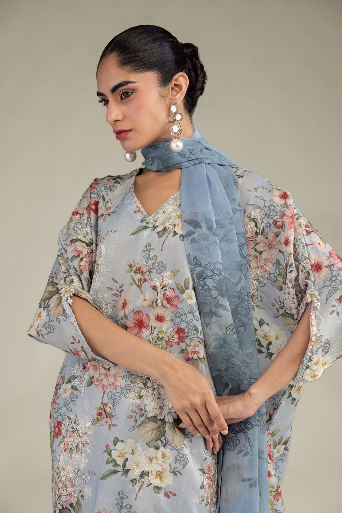 Floral Chiffon Dupatta