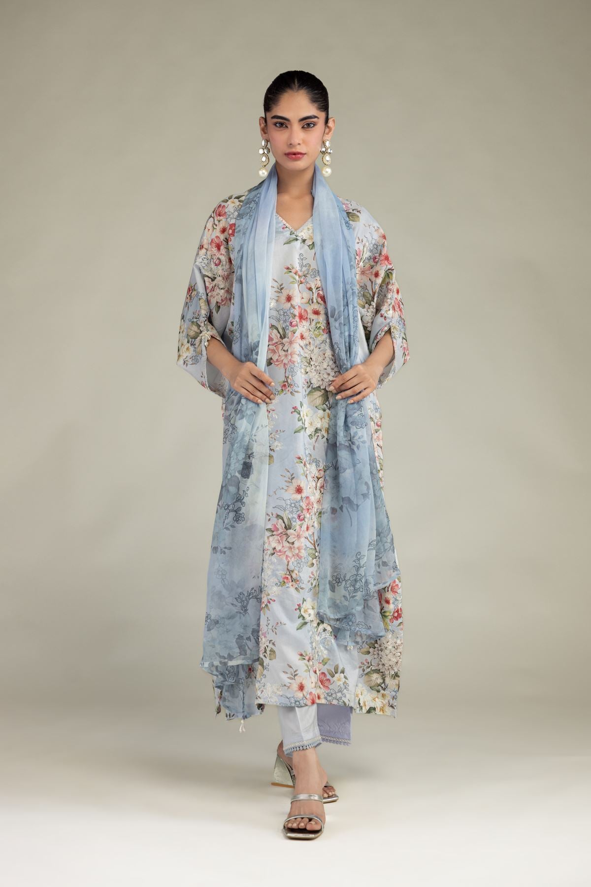 Floral Chiffon Dupatta