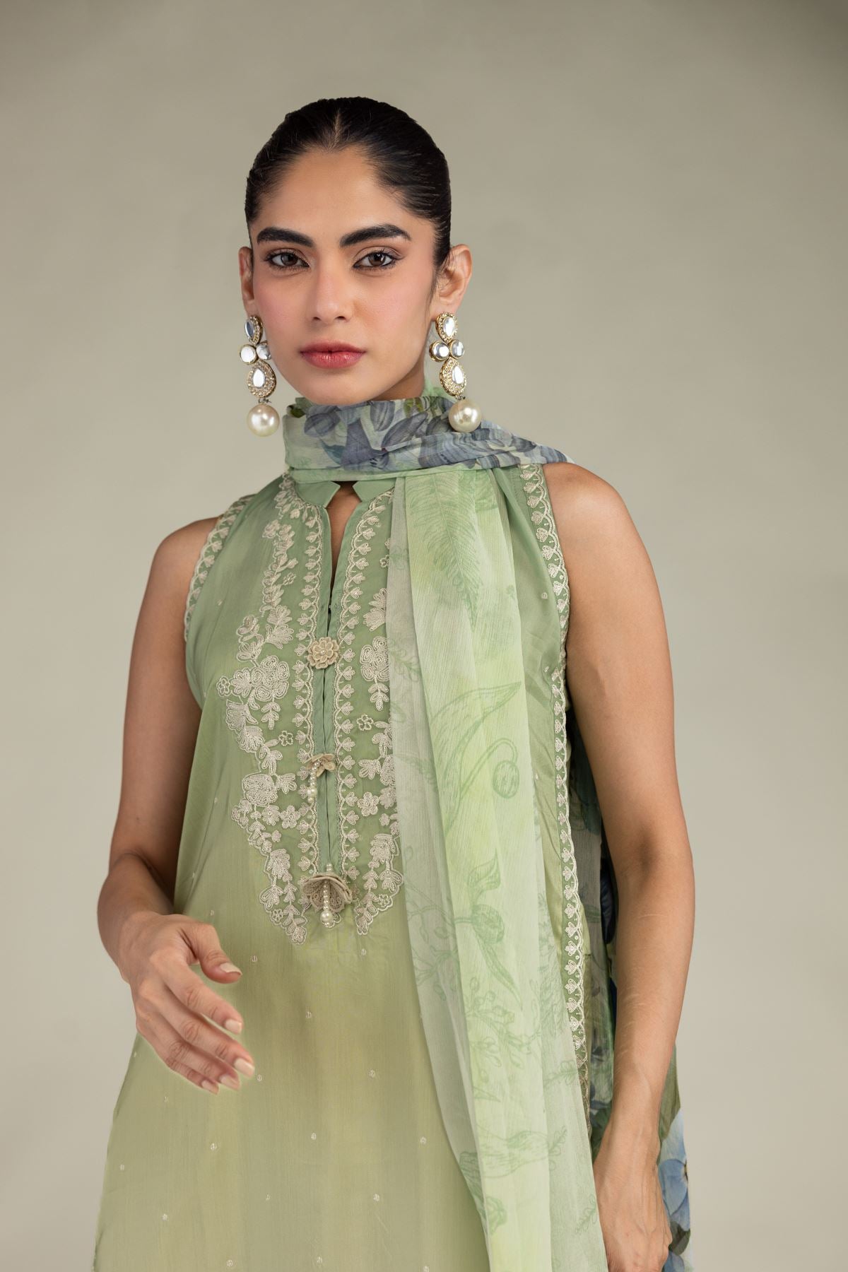 Floral Chiffon Dupatta