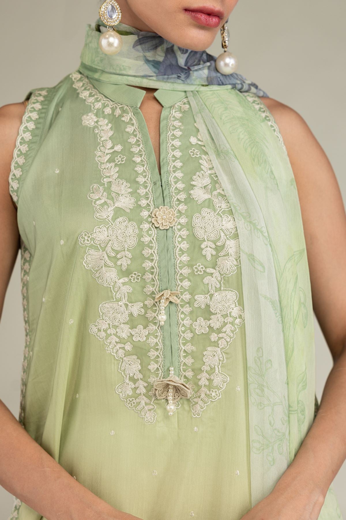 Floral Chiffon Dupatta