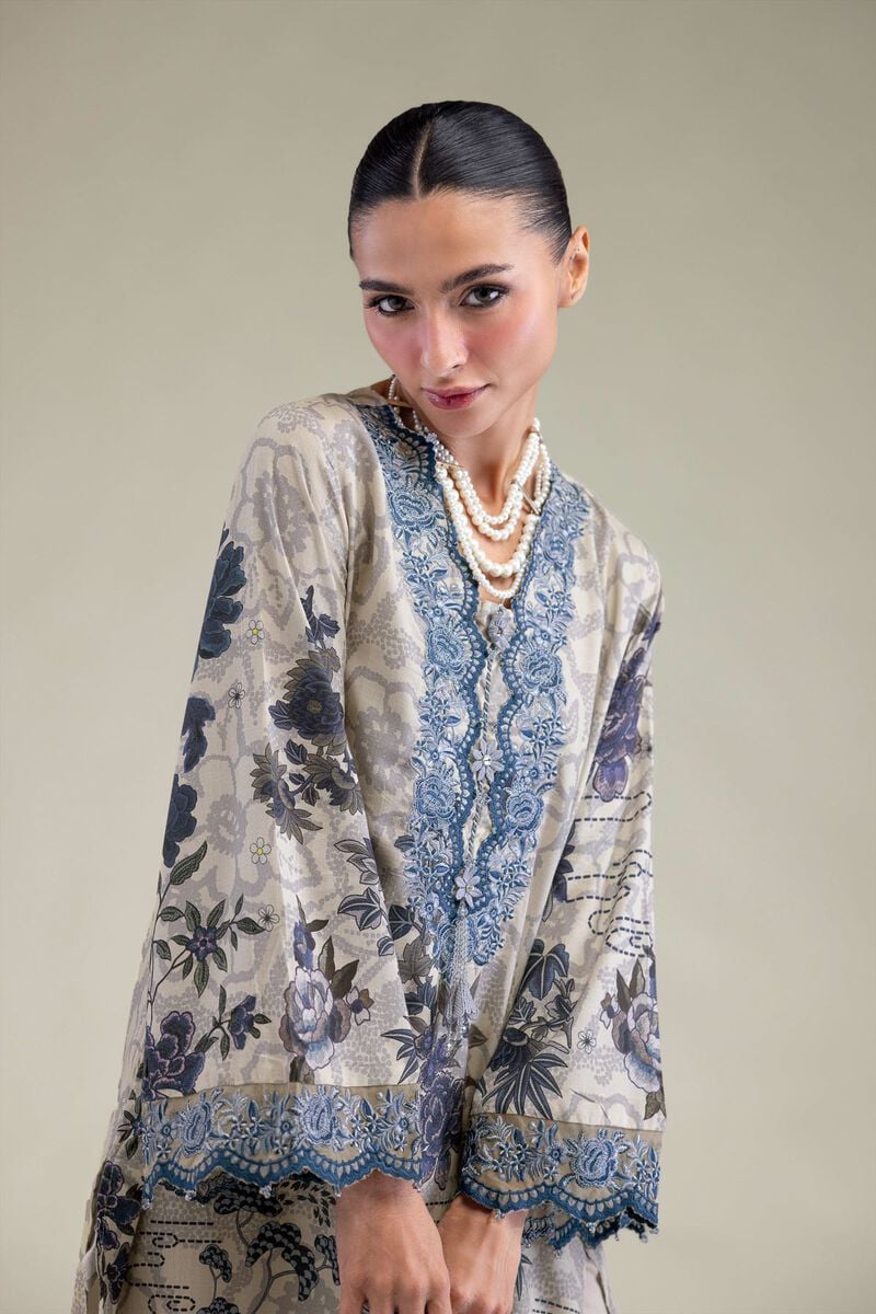 Floral Silk Kurta