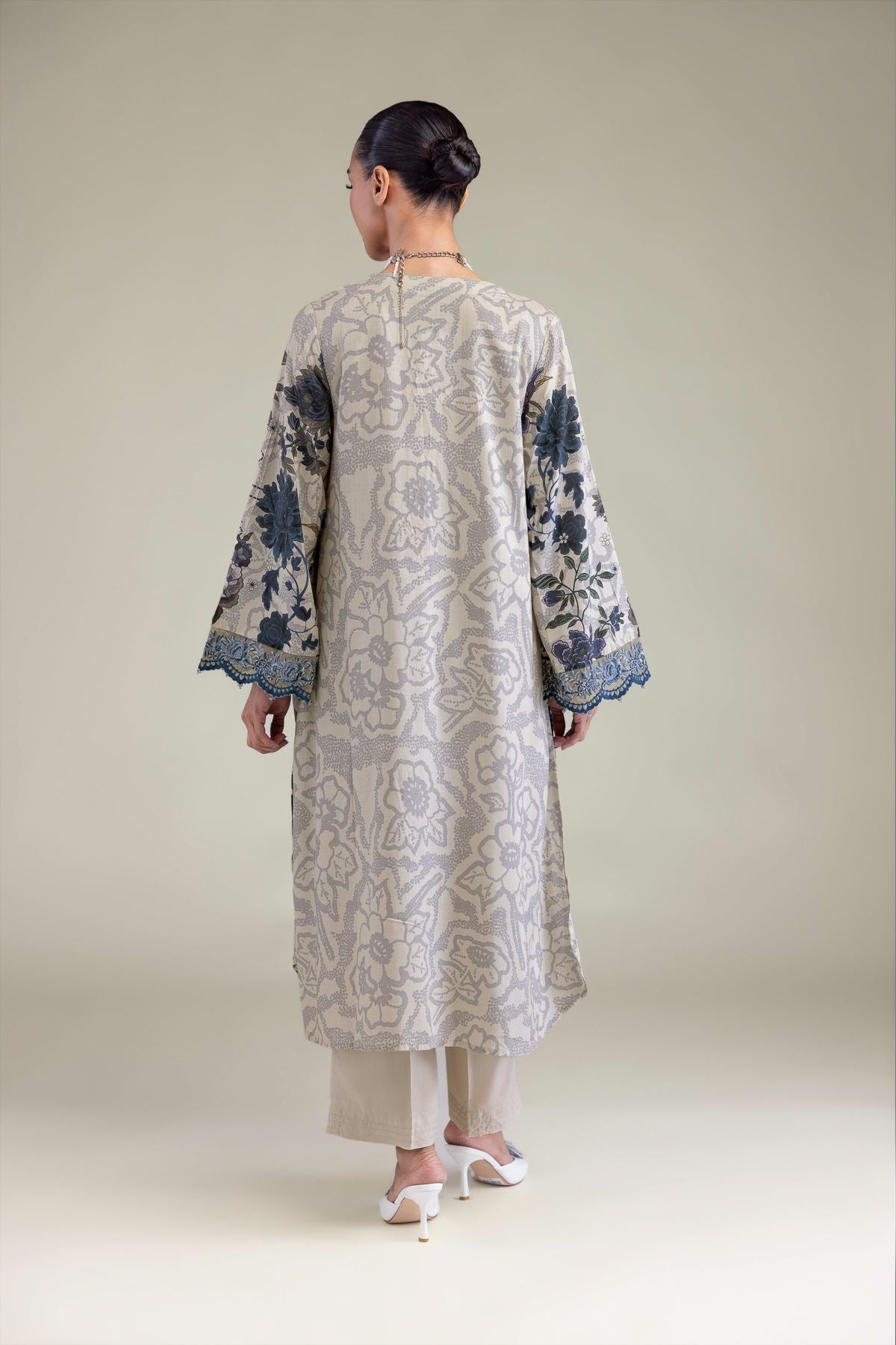 Floral Silk Kurta