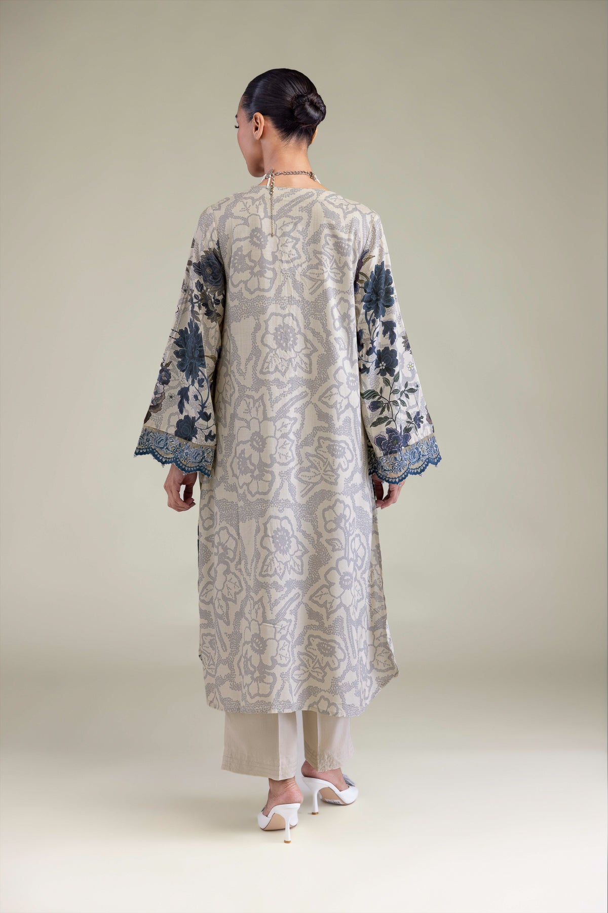 Floral Silk Kurta