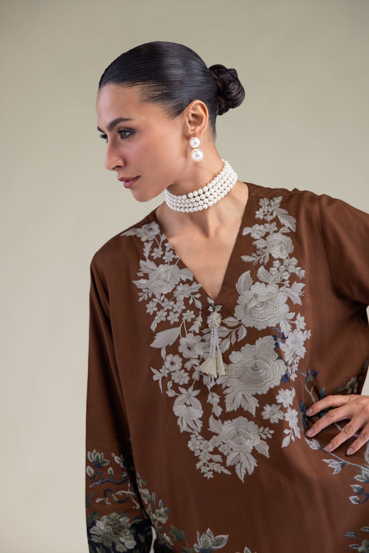 Brown Silk Kurta