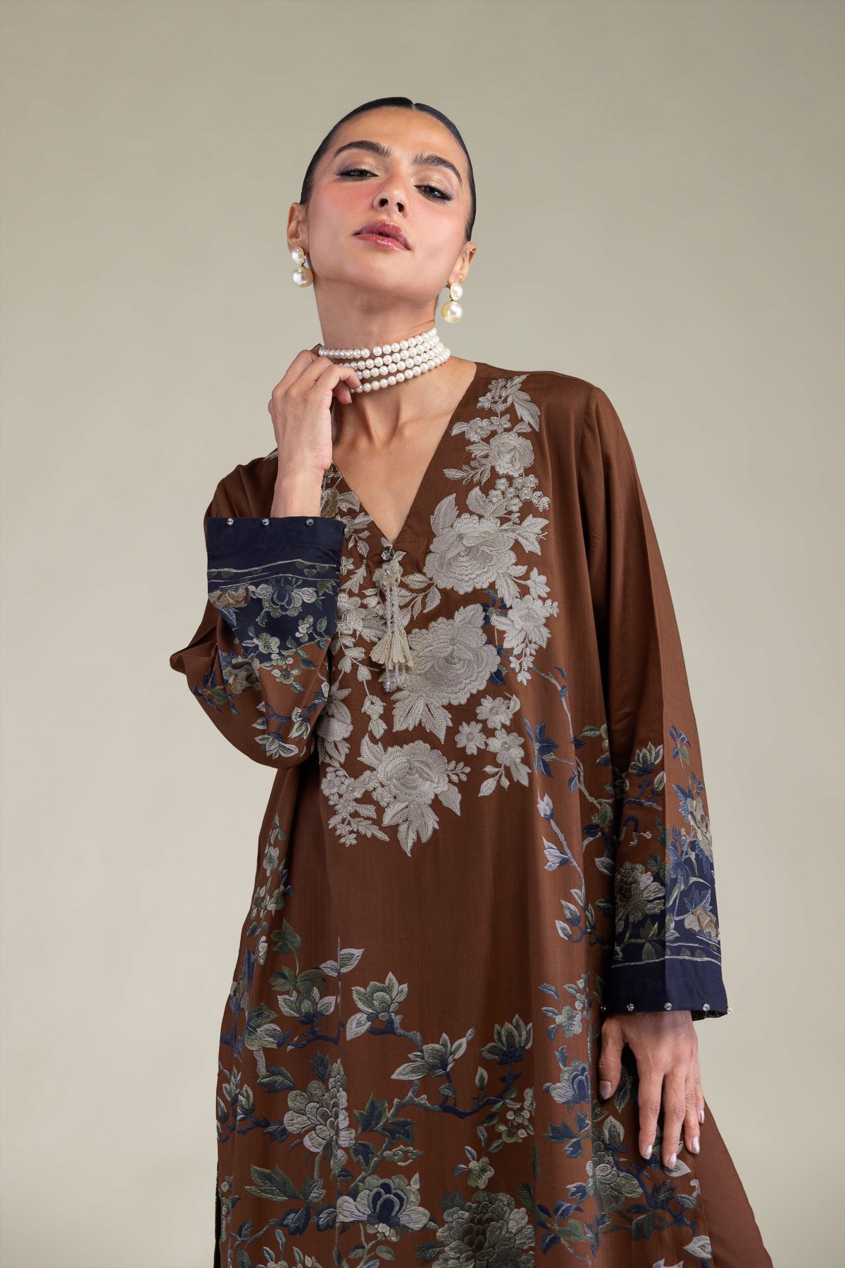 Brown Silk Kurta