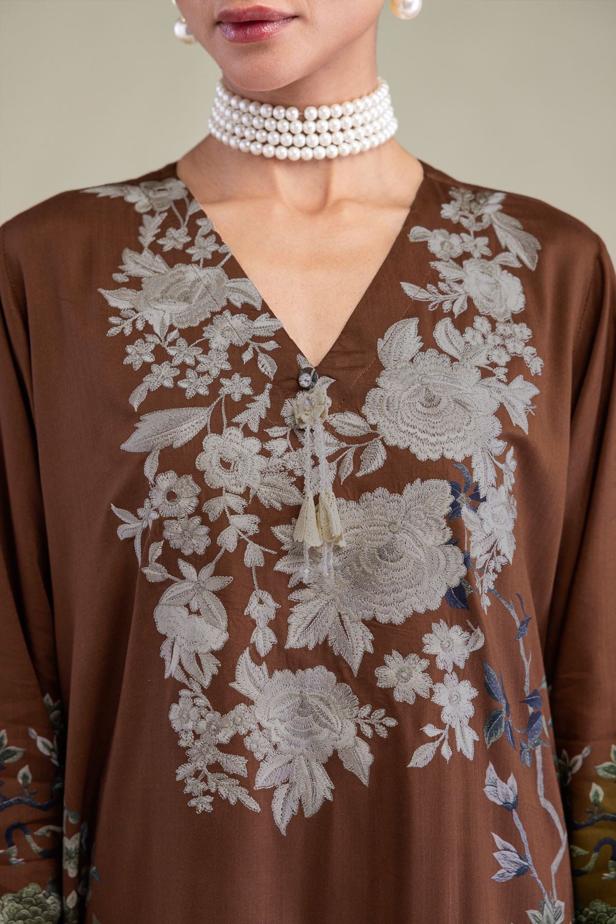 Brown Silk Kurta