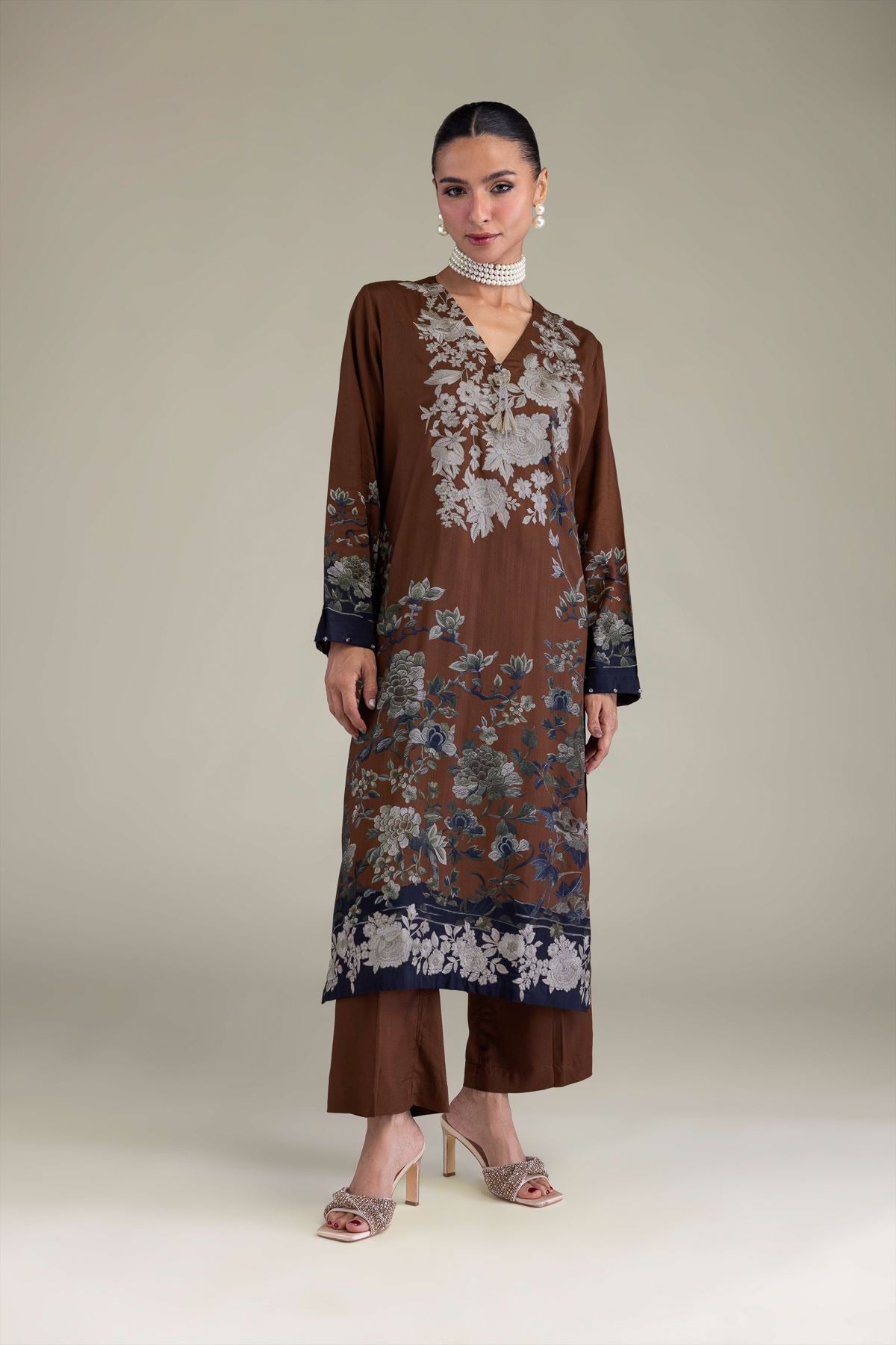 Brown Silk Kurta