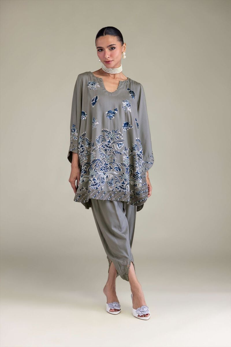 Floral Silk Kurta