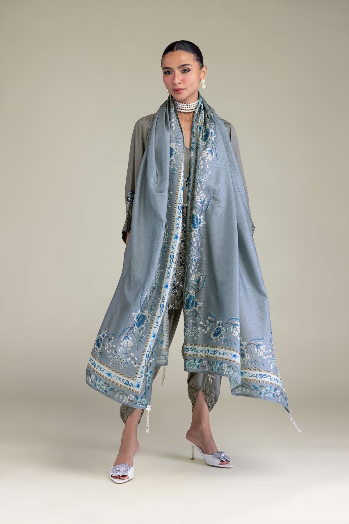 Floral Silk Dupatta