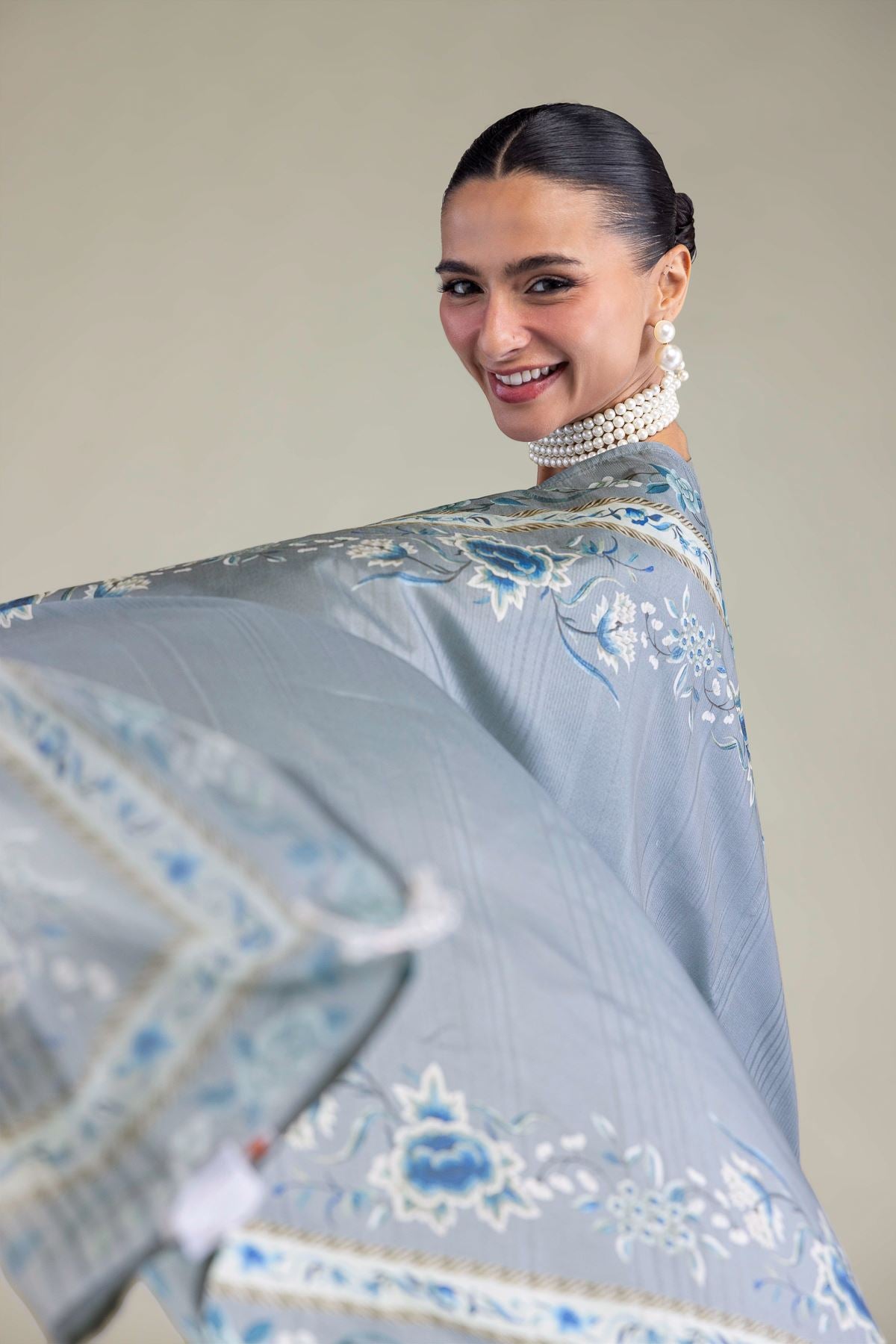 Floral Silk Dupatta