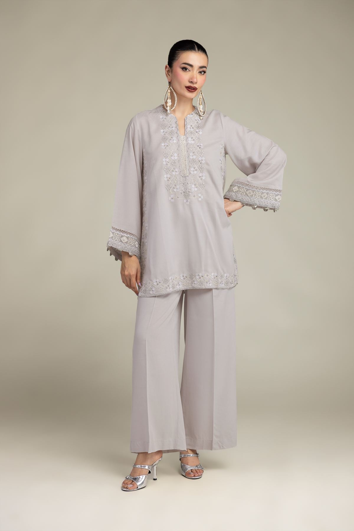 Silk Threadwork Kurta